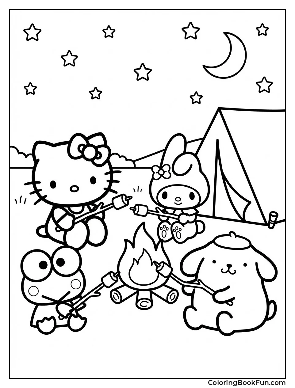 Friends Roasting Marshmallows