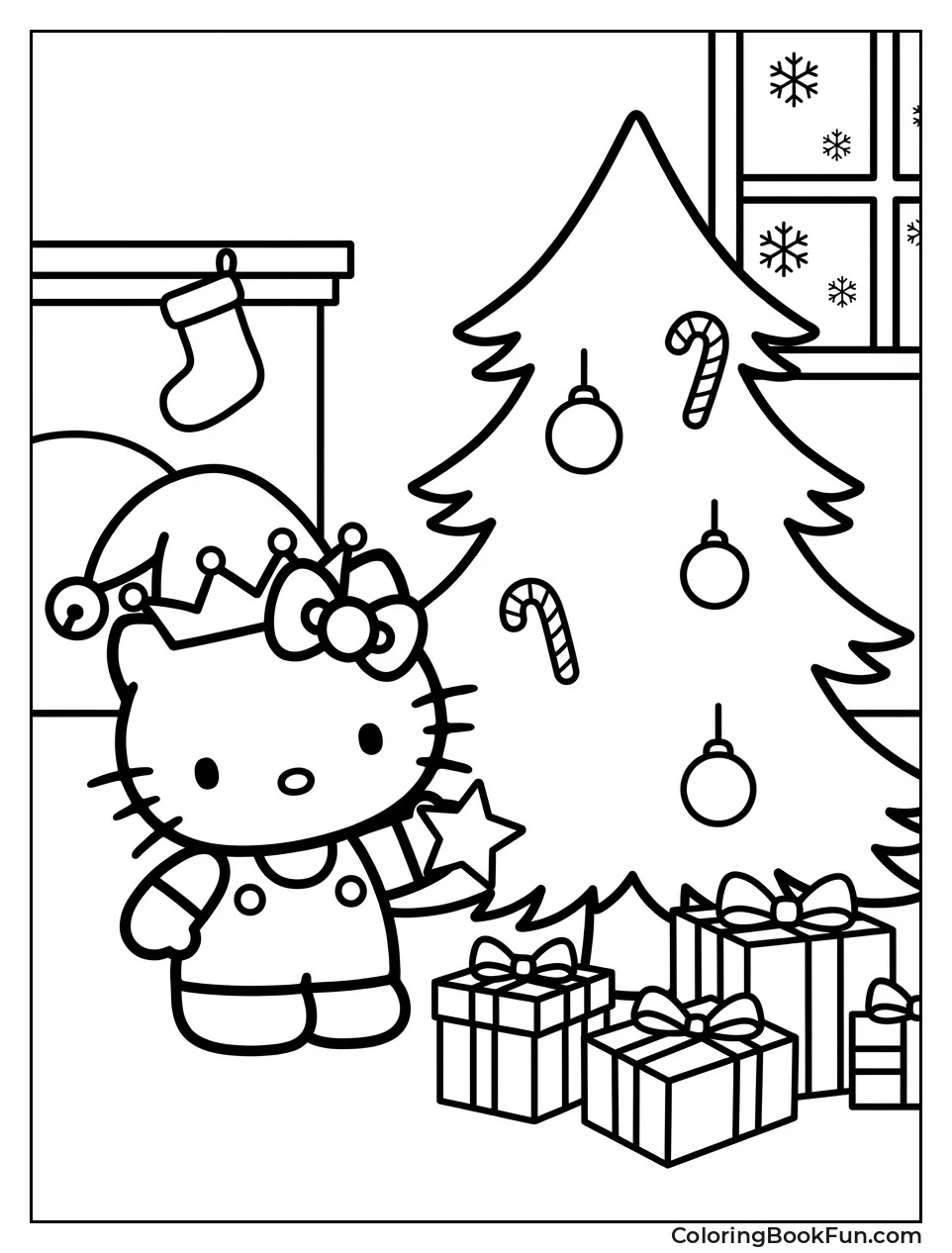 Kitty Decorating Christmas Tree