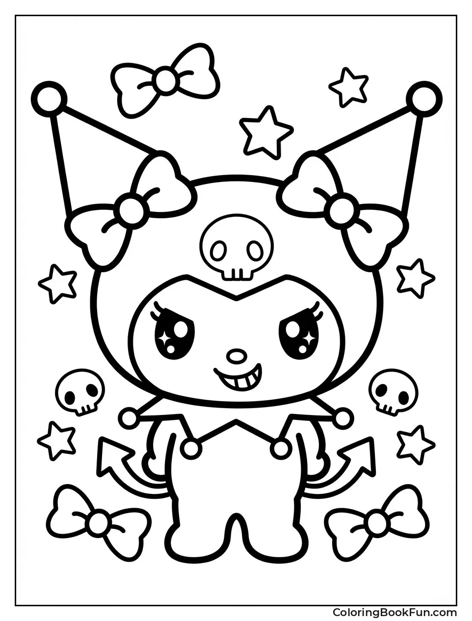 Kawaii Kuromi with Skulls
