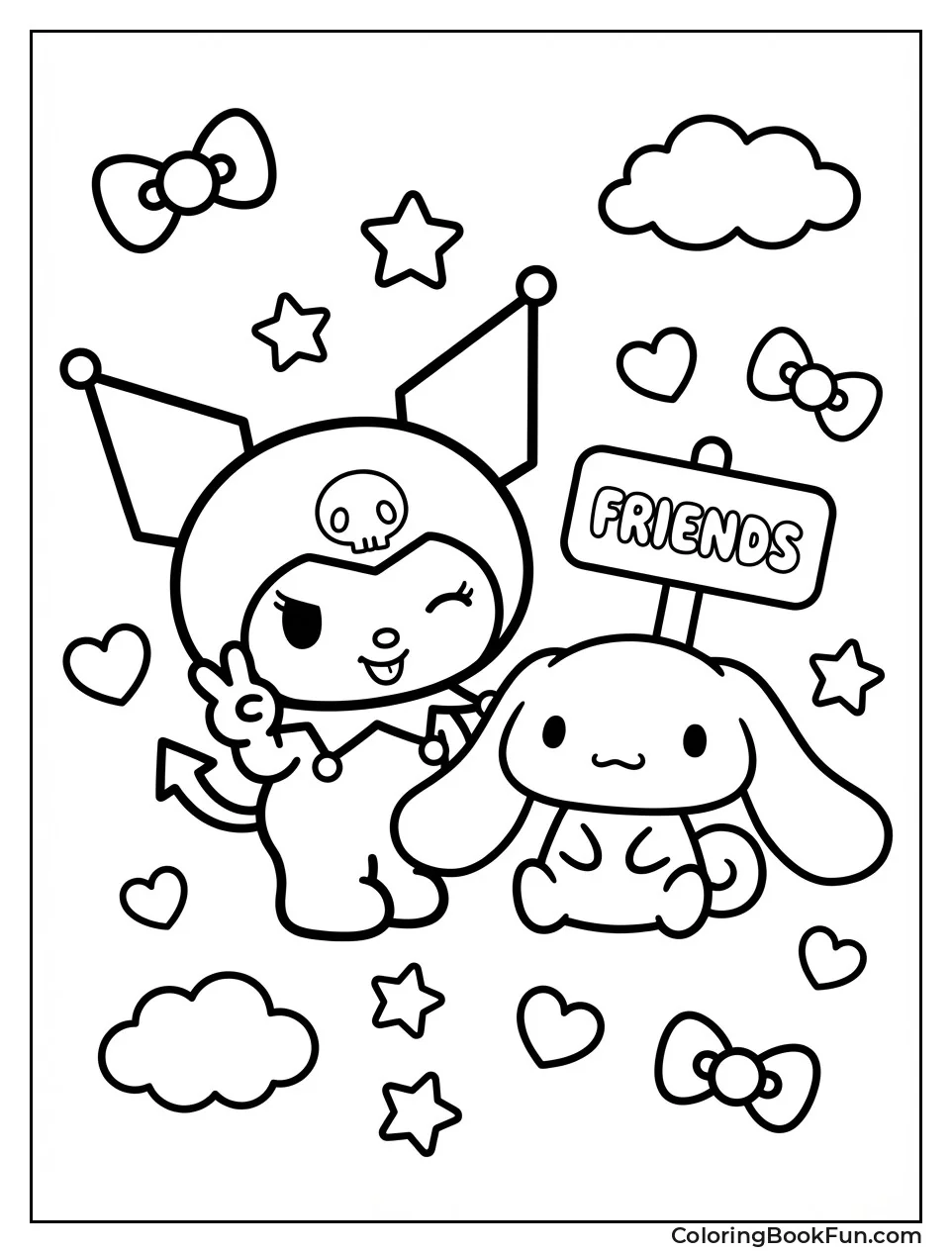 Kuromi Posing with Cinnamoroll