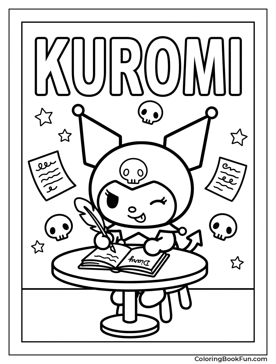 Kuromi Writing in Diary