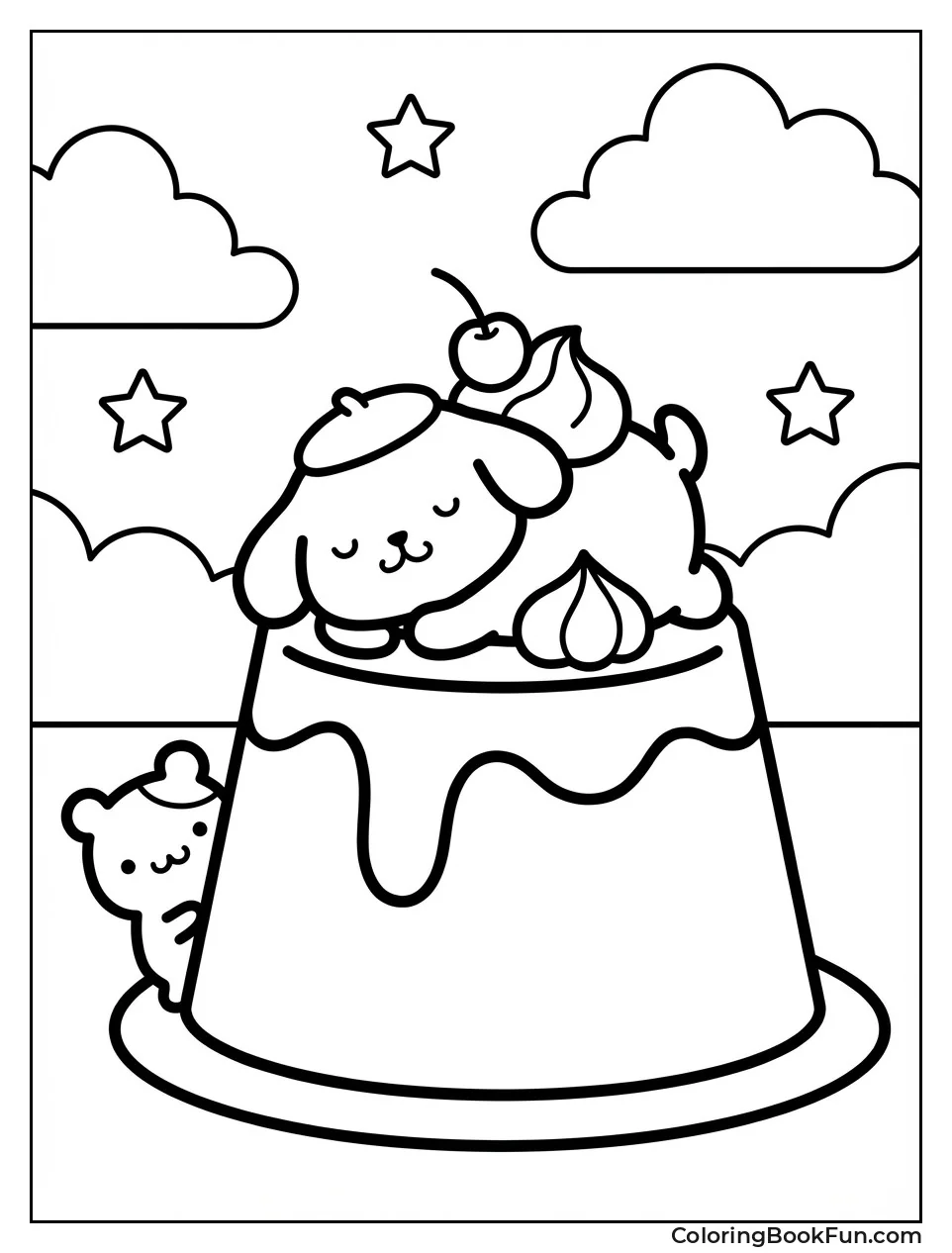 Pompompurin Napping on Pudding