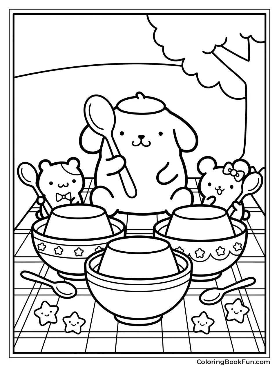 Pompompurin Eating Pudding