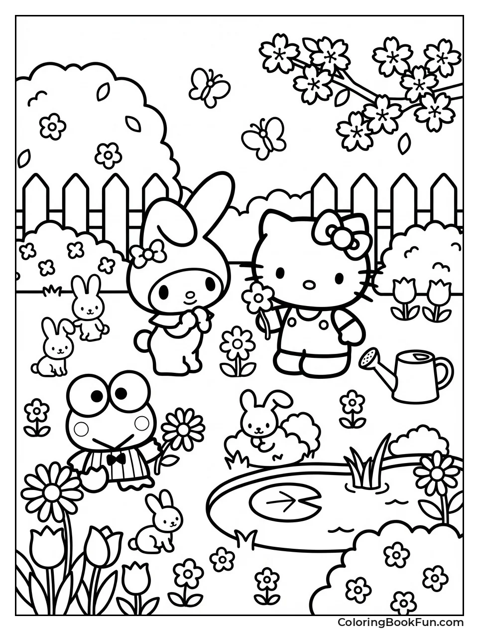 Sanrio in Spring Flowers