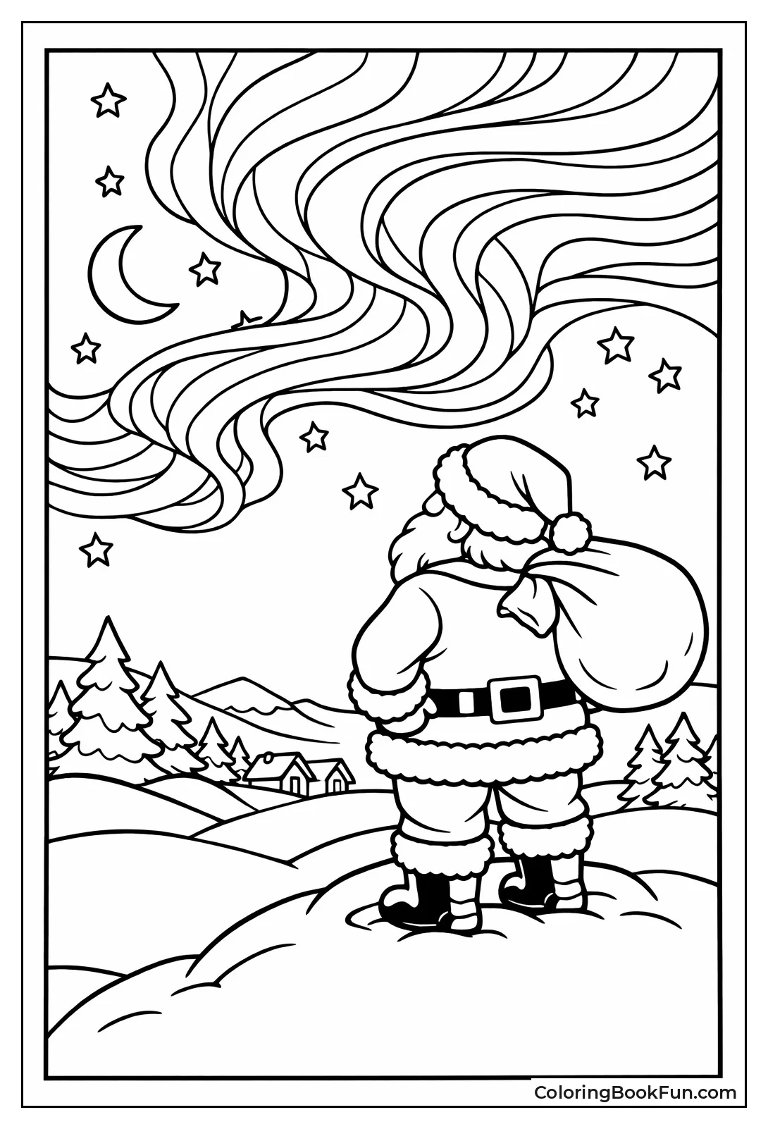 Santa Watching Northern Lights