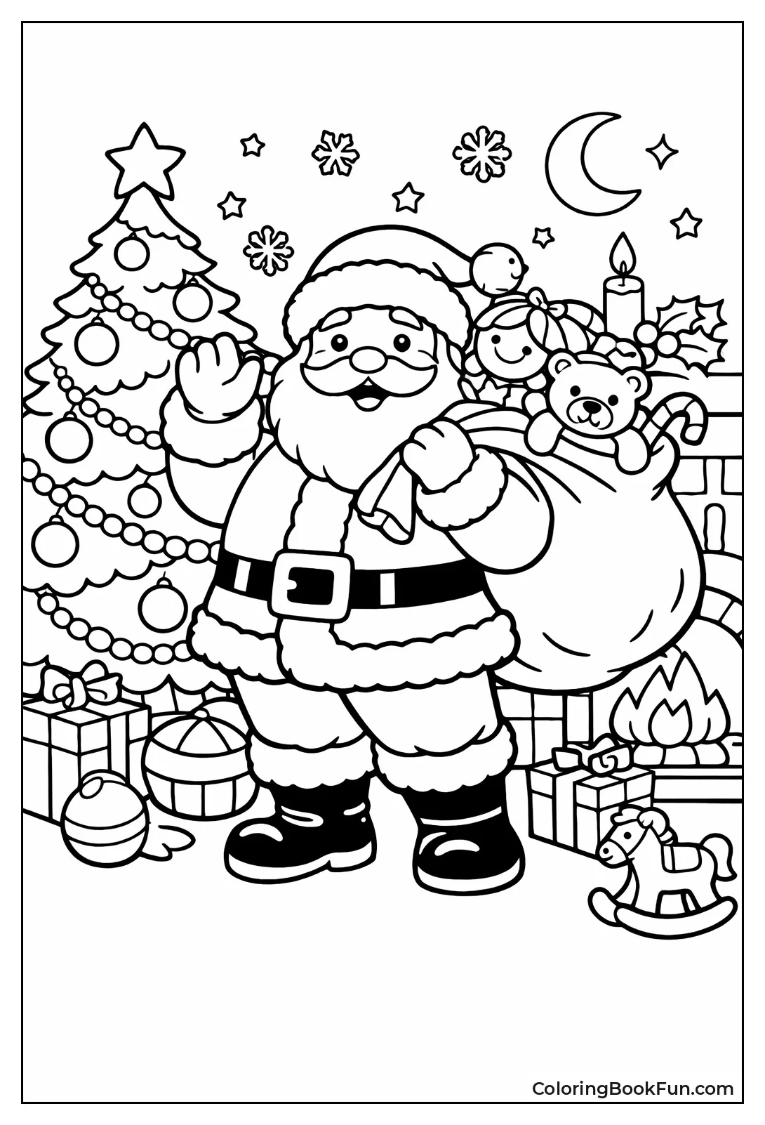 Santa in Christmas Scene