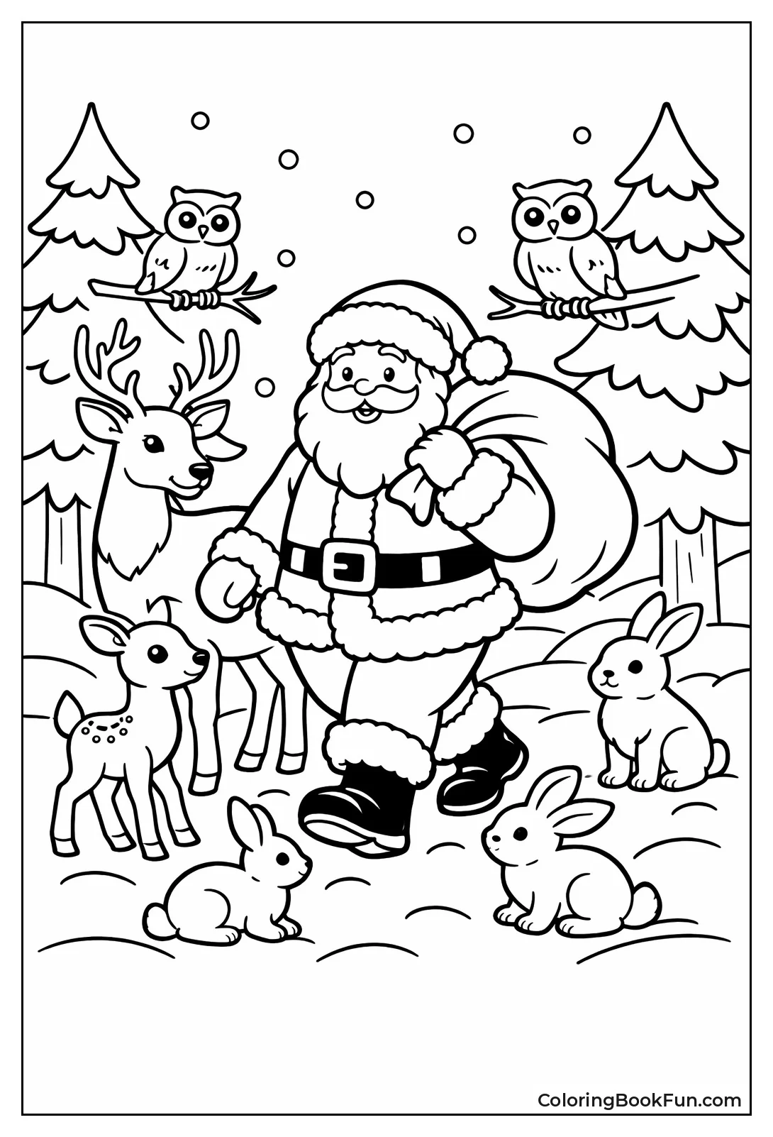 Santa in Snowy Woods