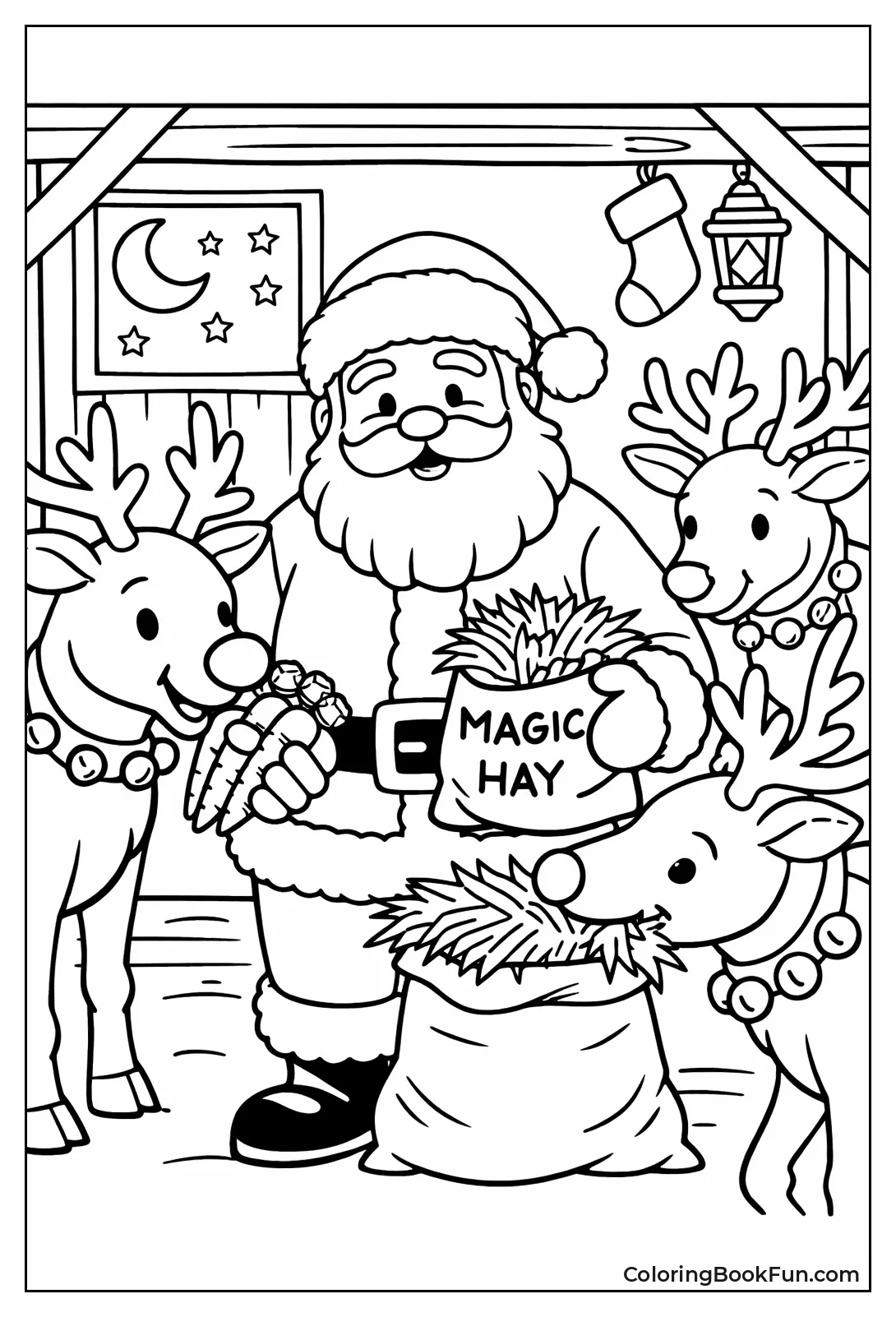 Santa Feeding Reindeer