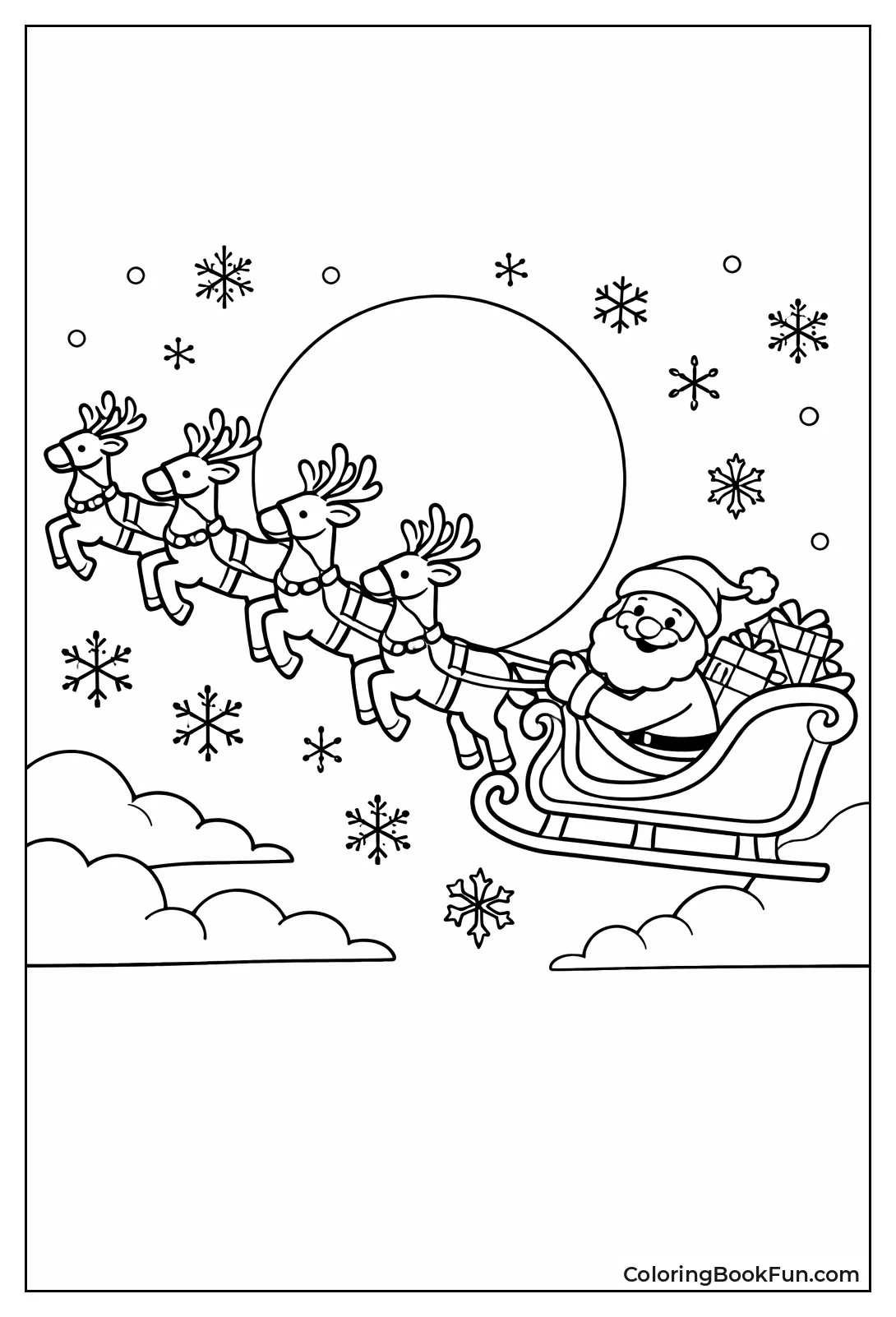 Flying Sleigh through Sky