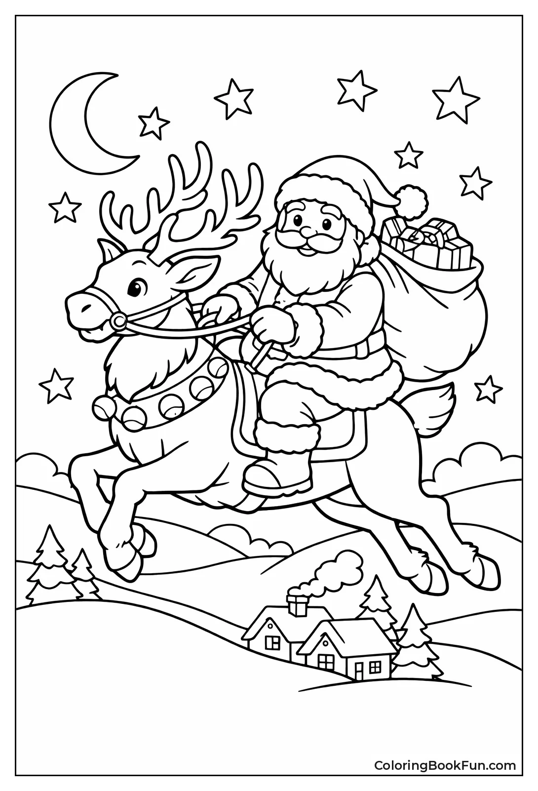 Santa Rides Strong Reindeer