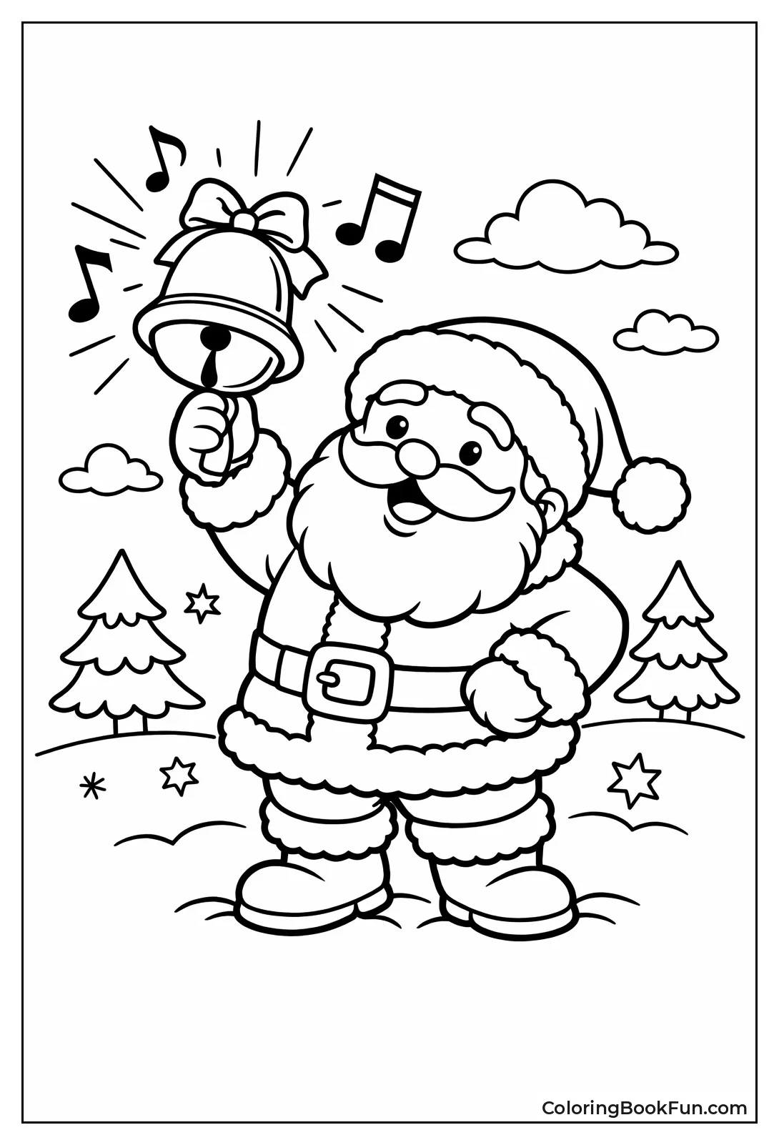 Santa Ringing Golden Bell