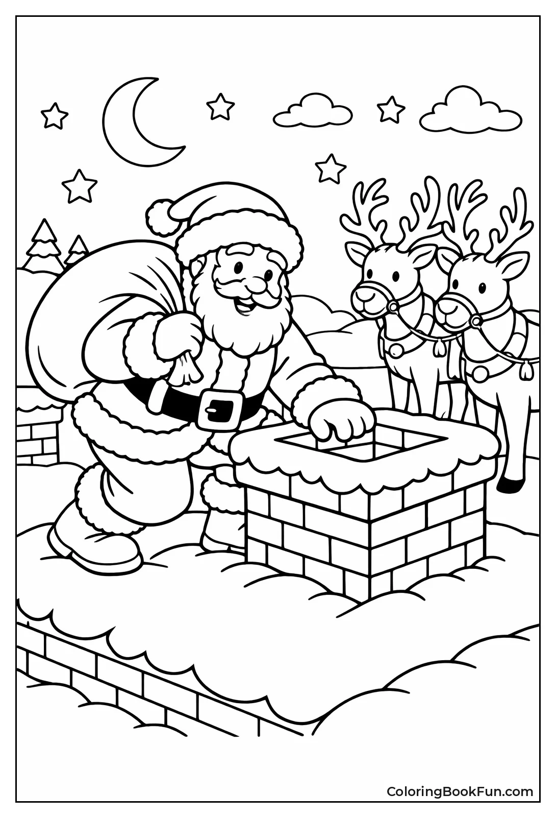 Santa on Snowy Rooftop