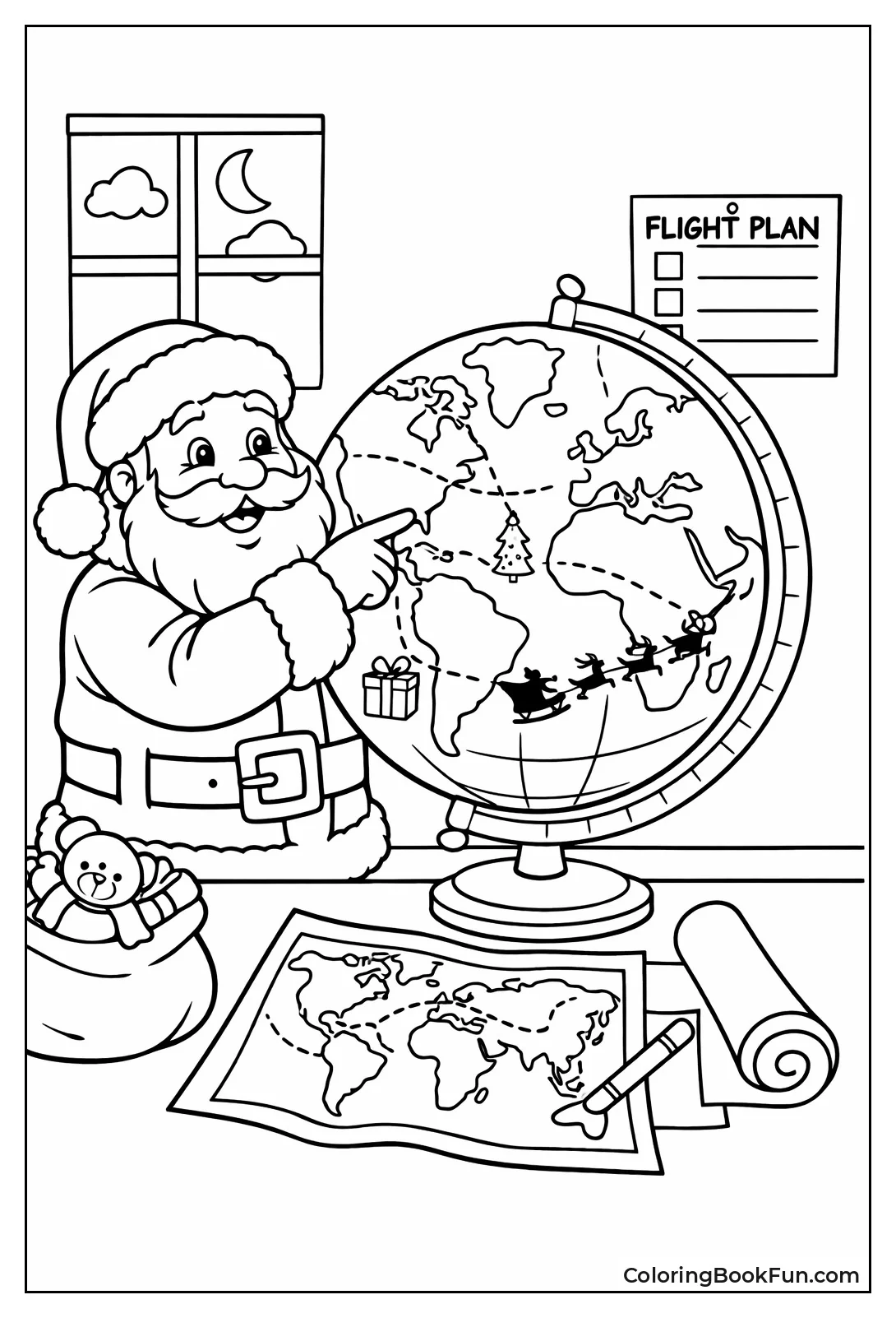 Santa Planning Flight Route
