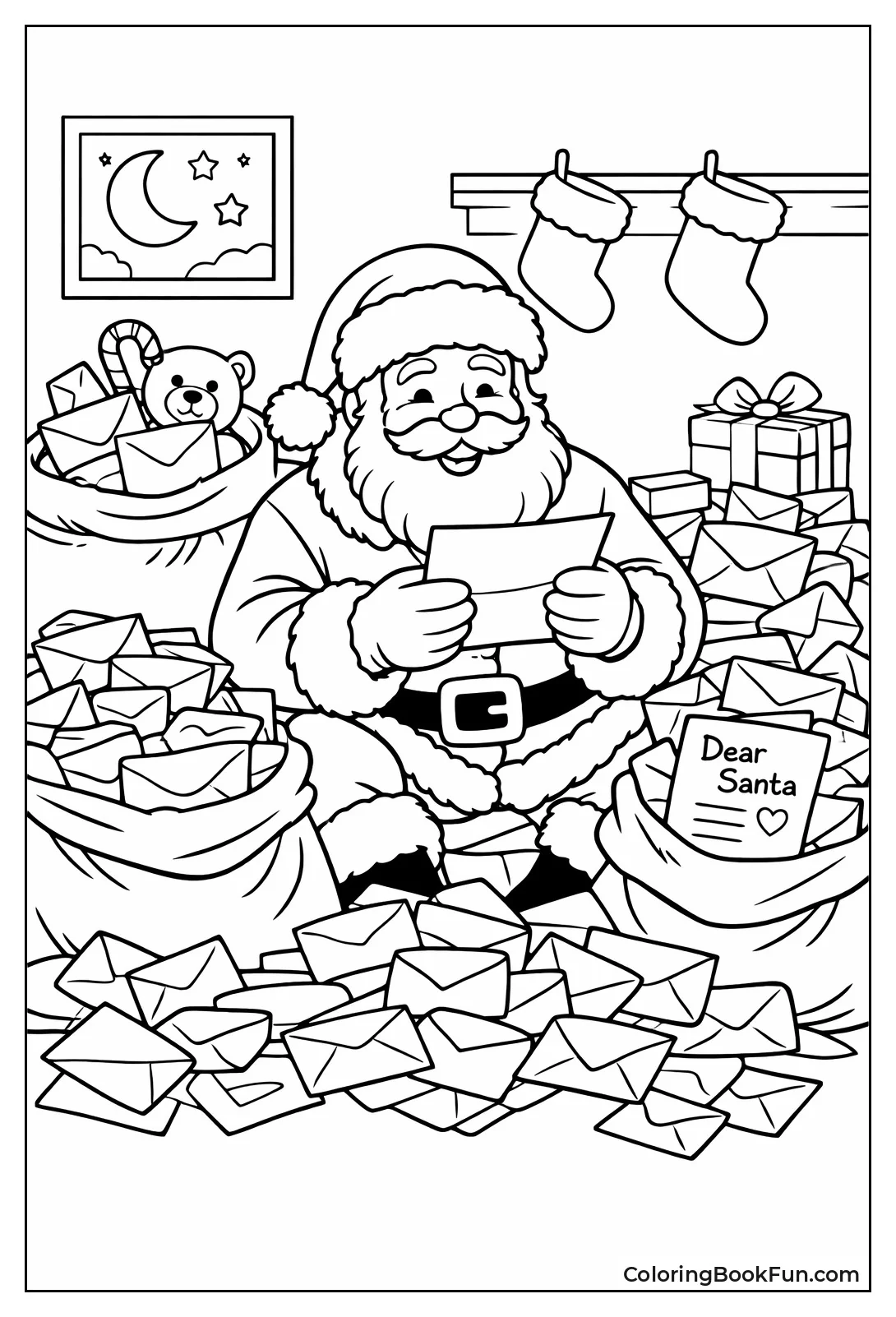 Santa Reading Children's Letters