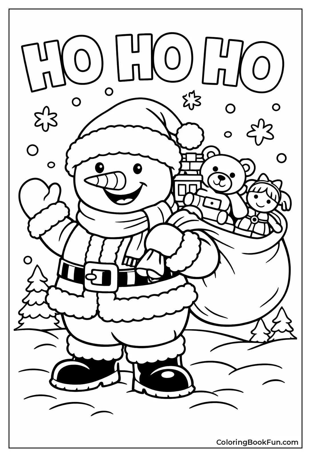 Santa Snowman with Toys