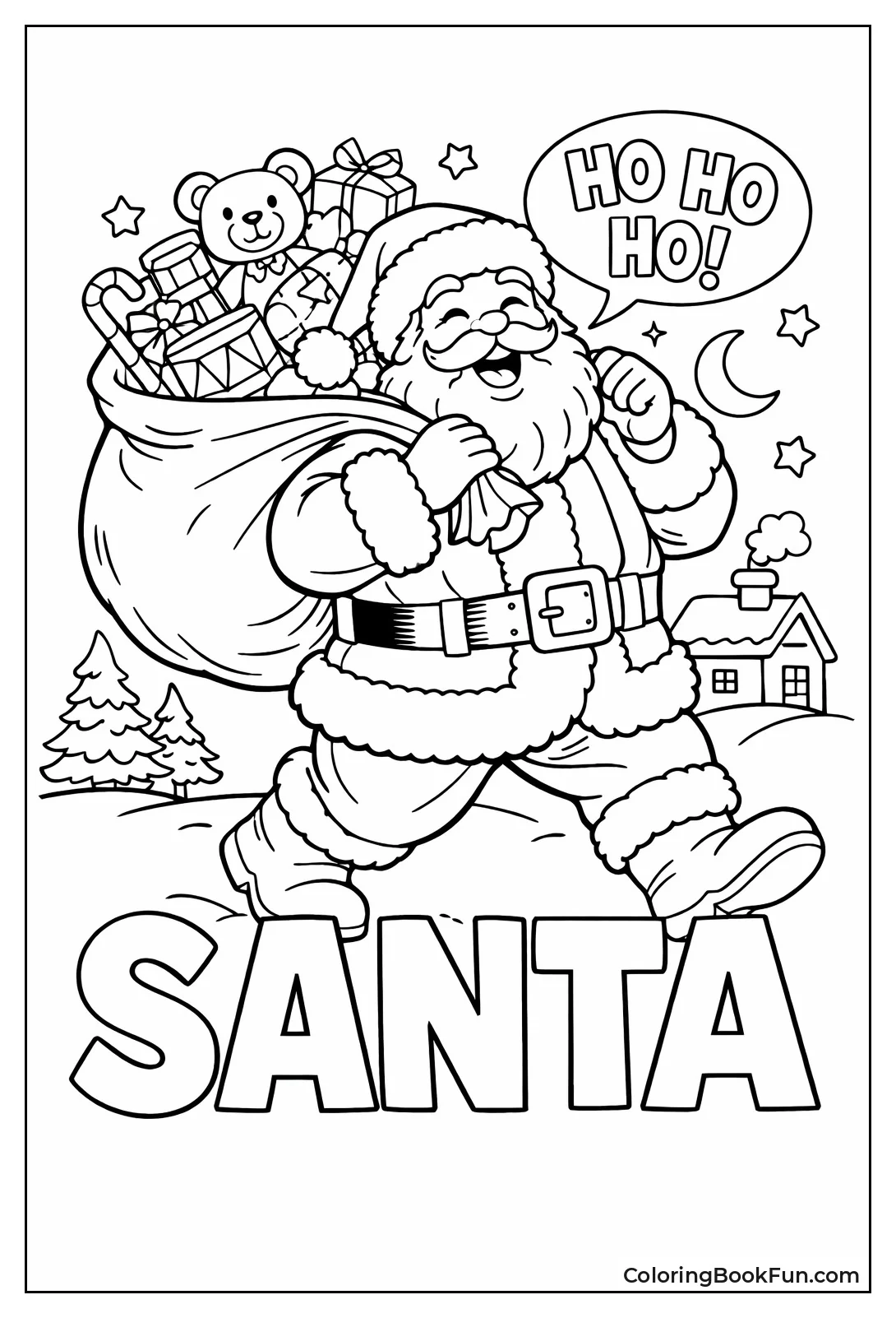 Santa Ho-Ho-Hoing with Toy Sack