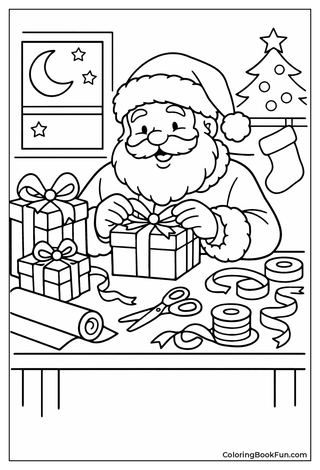 Santa Wrapping Presents