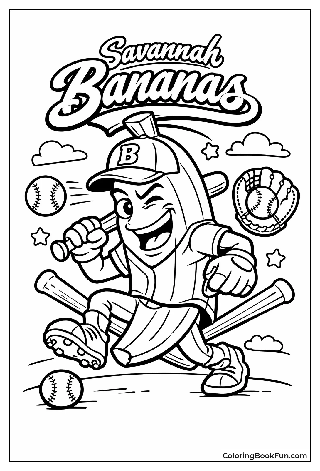 Savannah Banana Mascot Swings Bat