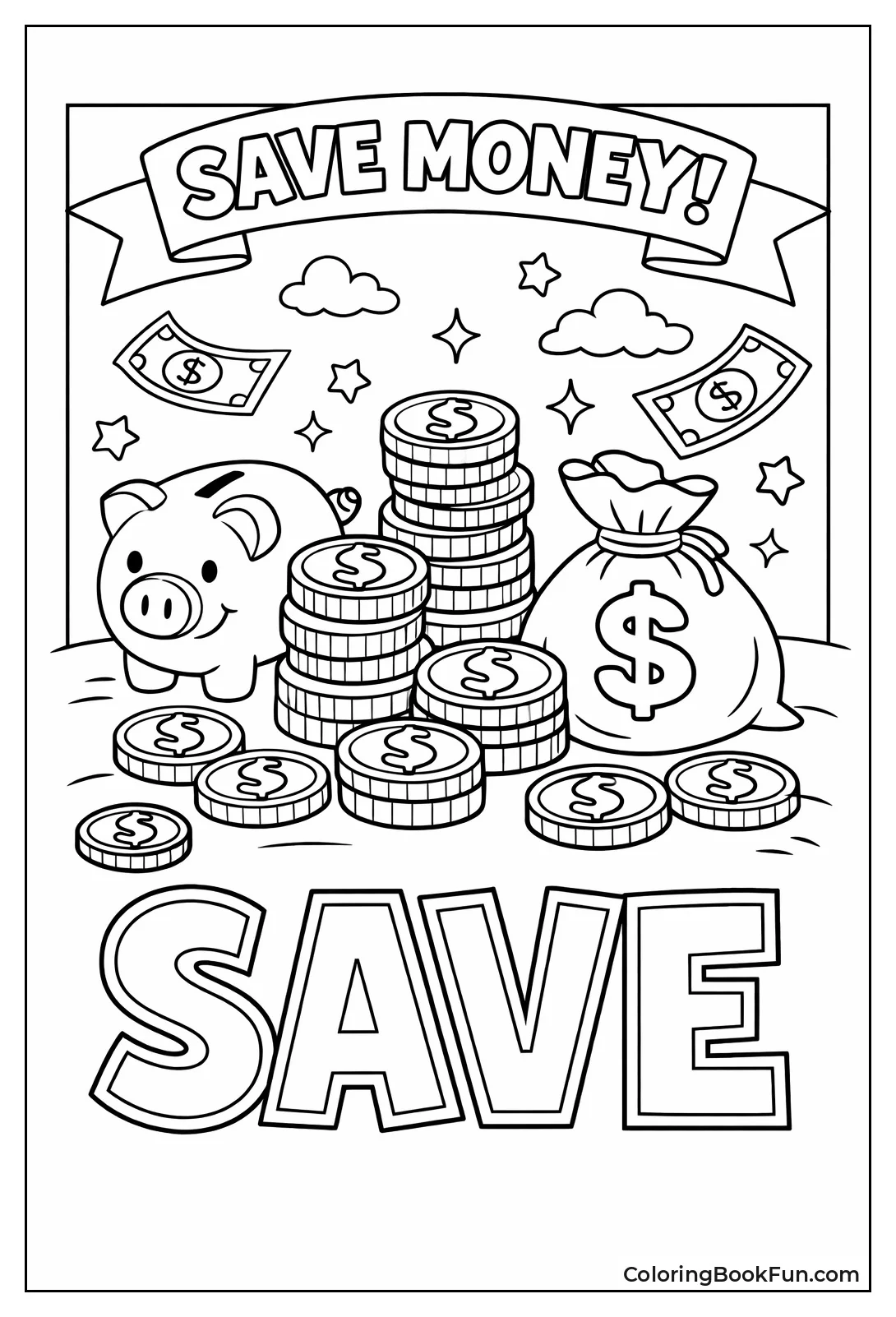 Poster Stacks Coins to Save