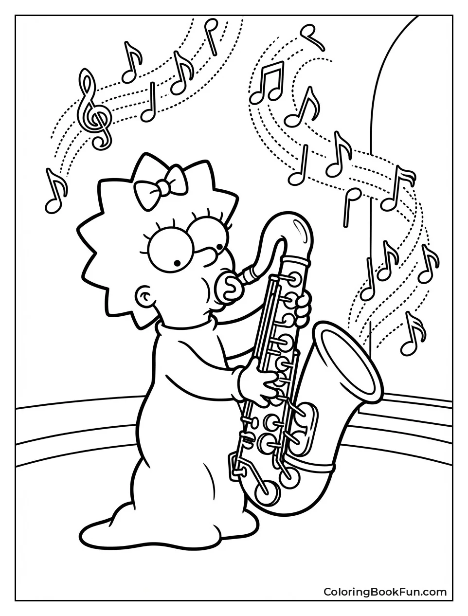 Maggie Plays Swirling Saxophone