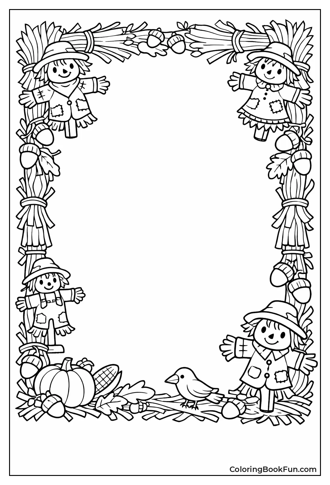 Mini Scarecrows Frame Center