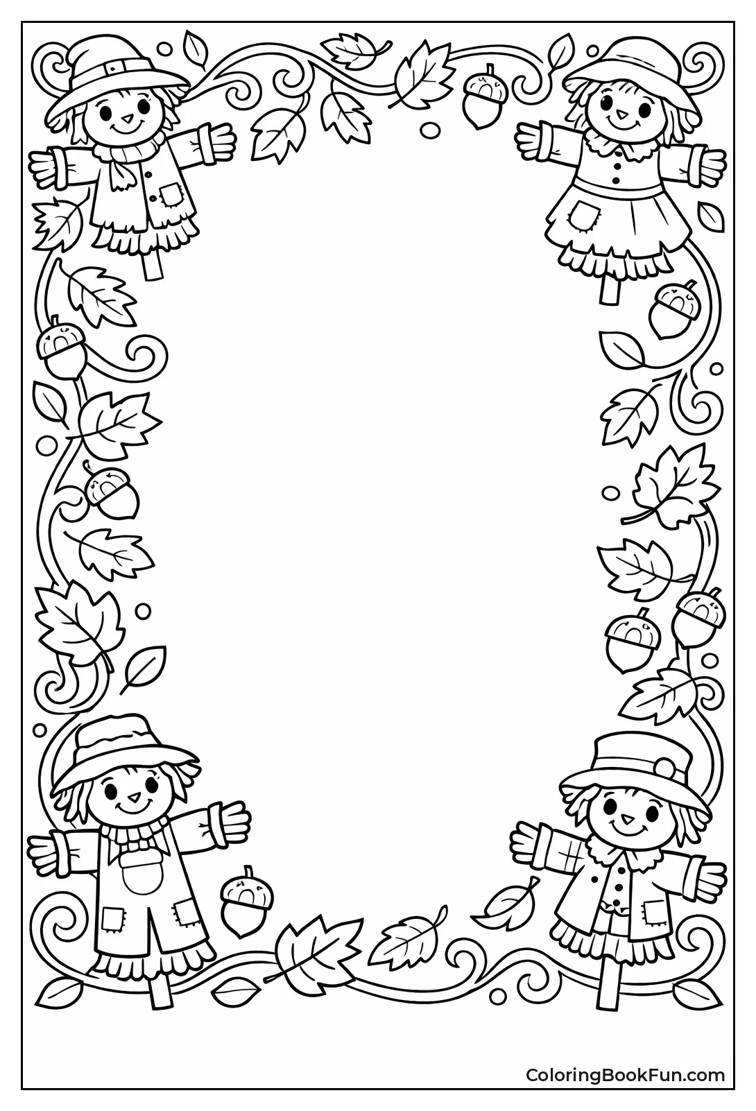 Scarecrows in Leafy Border