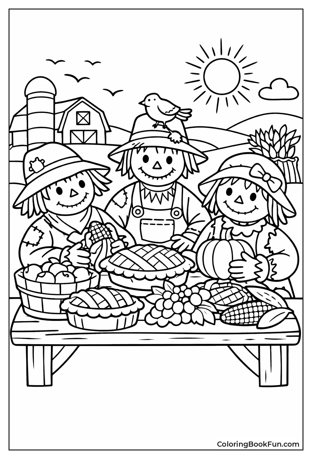 Scarecrows Share Harvest Feast