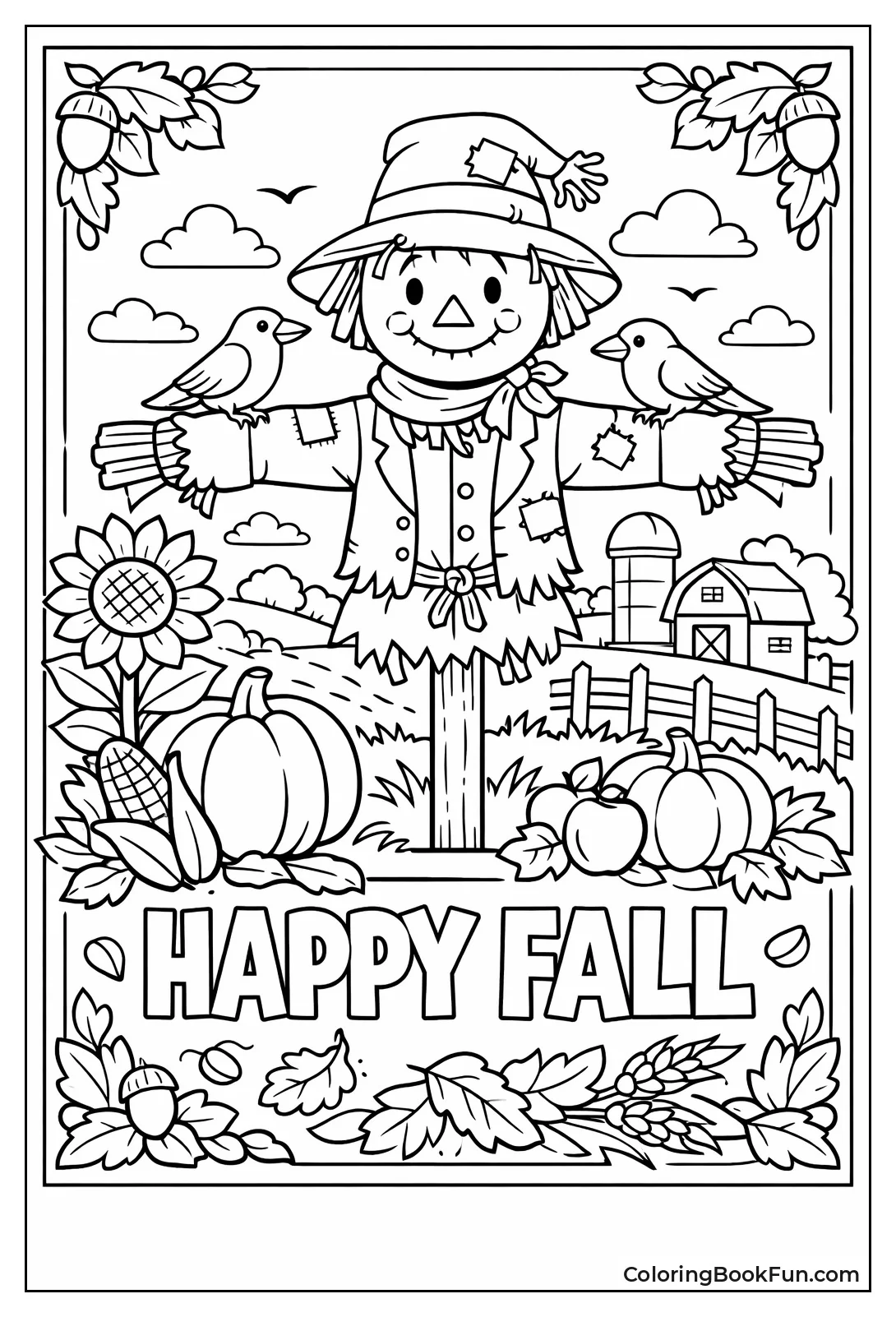 Scarecrow Greets Happy Fall
