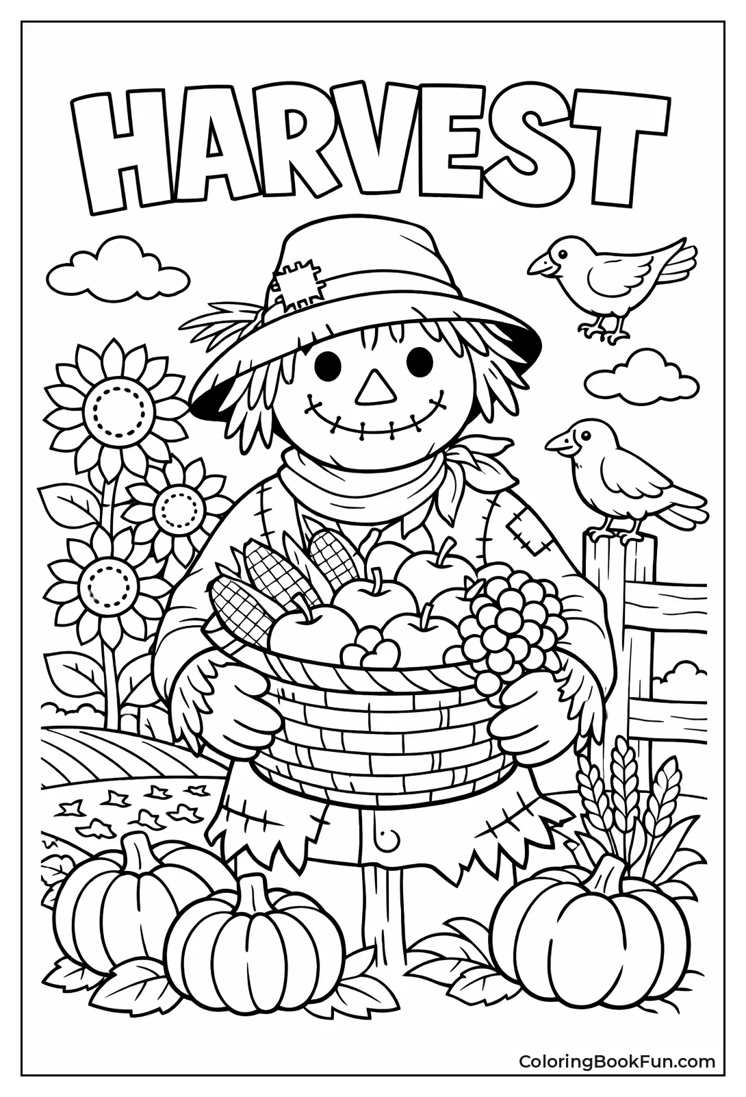 Scarecrow Holds Full Basket