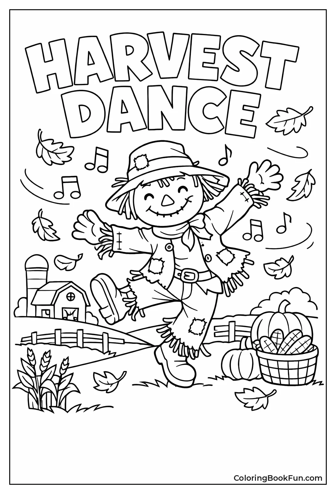 Scarecrow Dances with Leaves