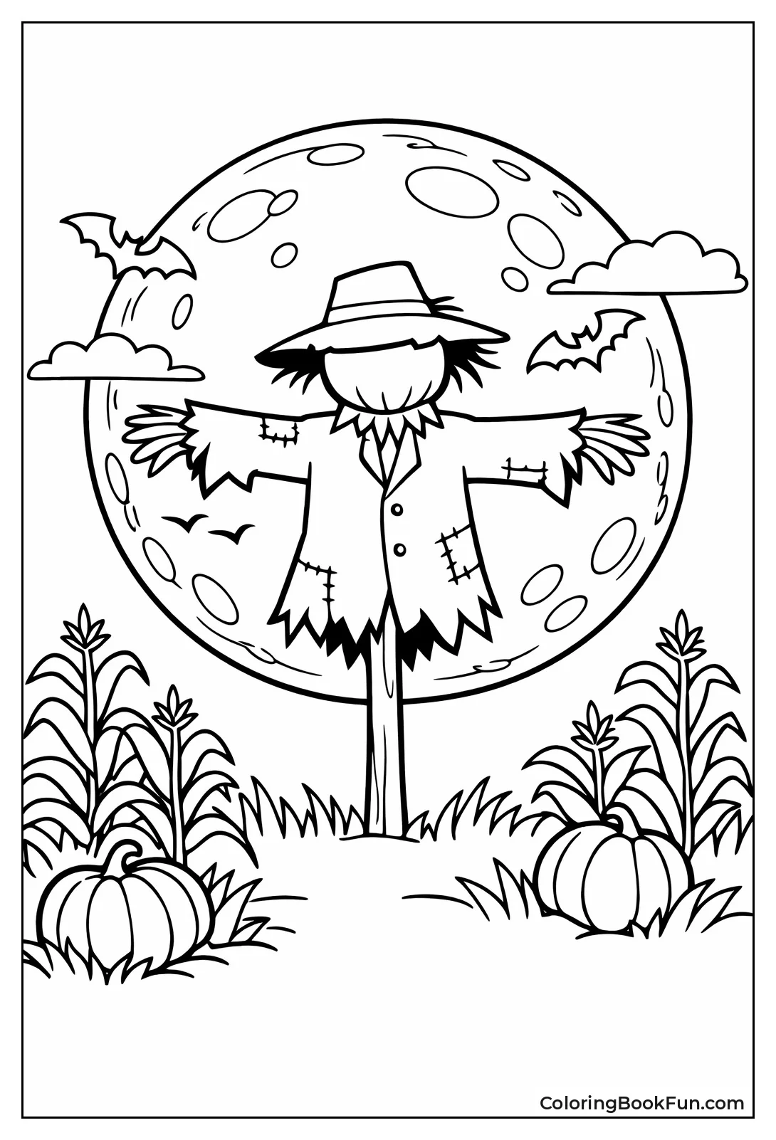Scarecrow Silhouette by Moon