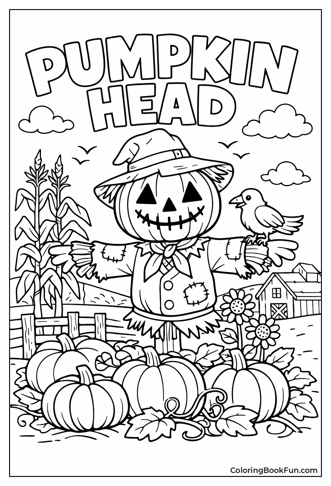 Pumpkin Head Scarecrow Grins