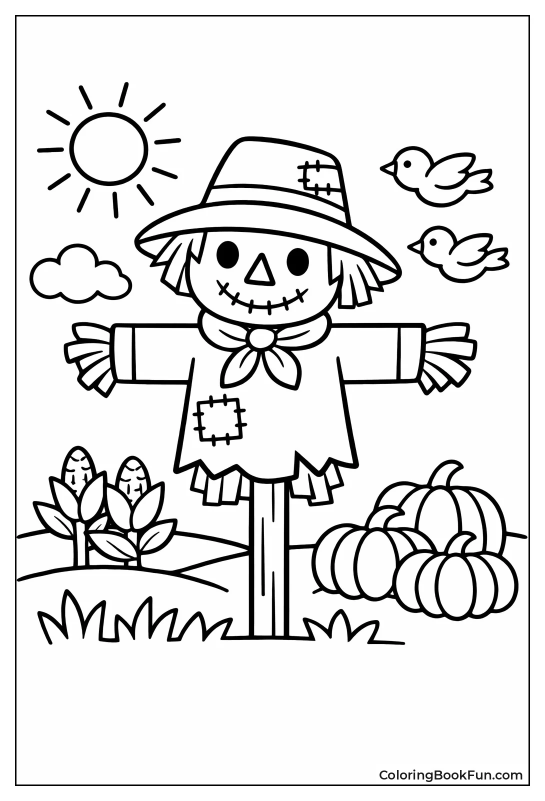 Simple Straw-Stuffed Scarecrow