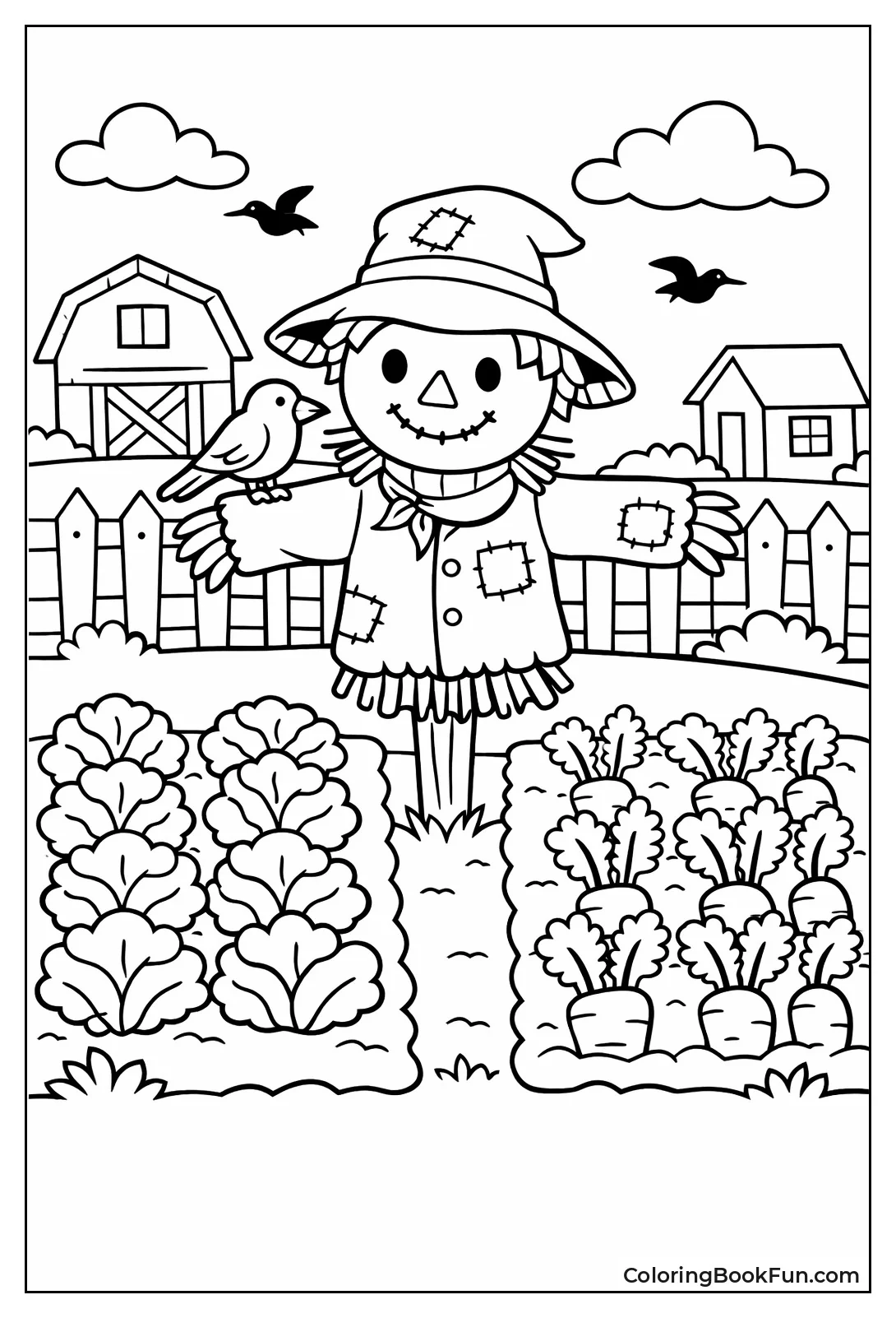 Scarecrow Guards Vegetable Garden