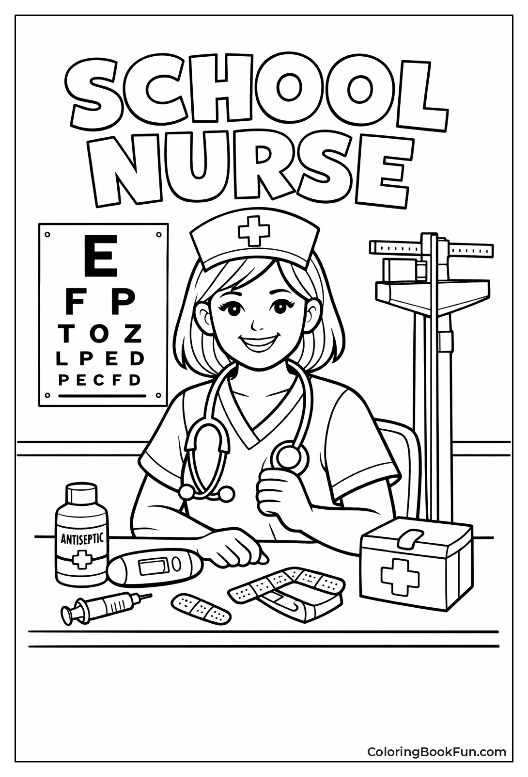 School Nurse at Desk