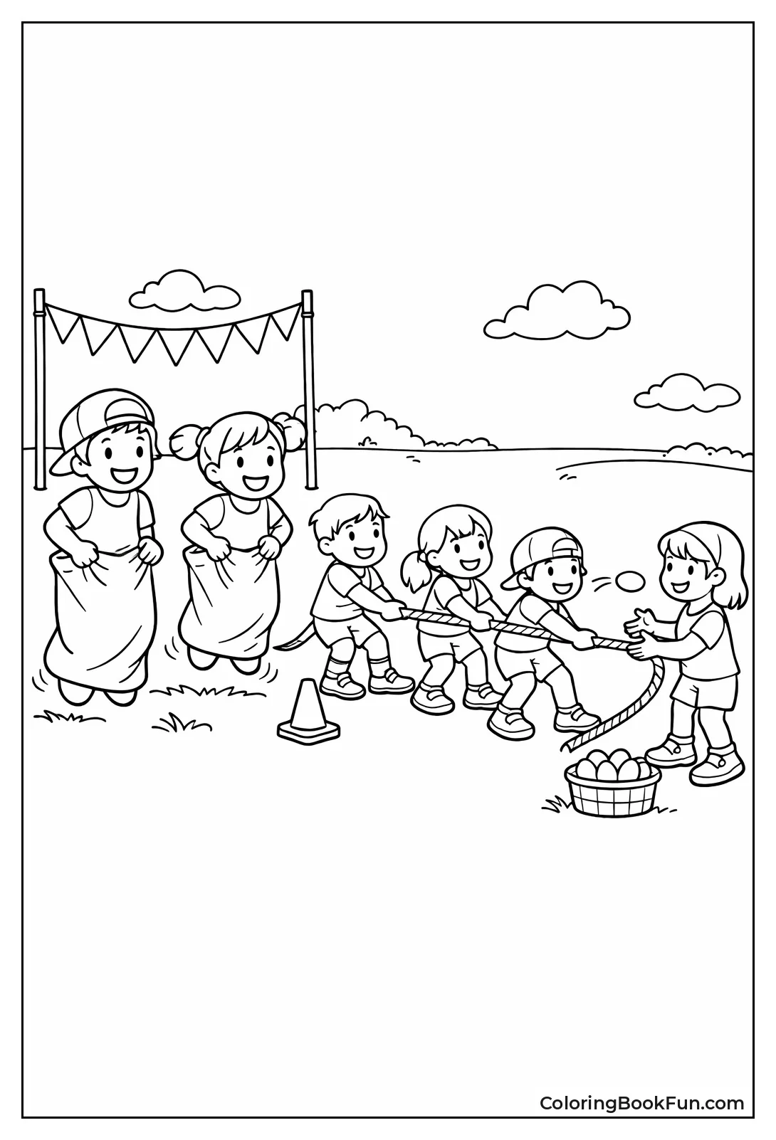 Kids Race Sacks and Tug