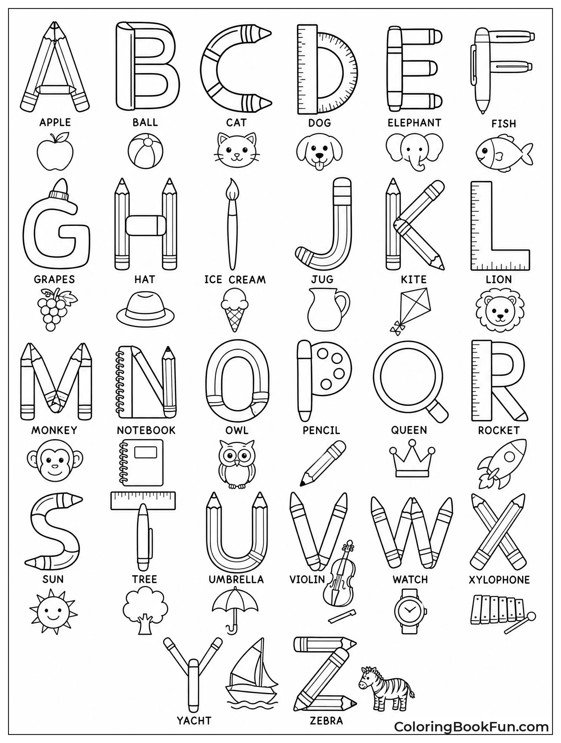 Letters Shape from Supplies
