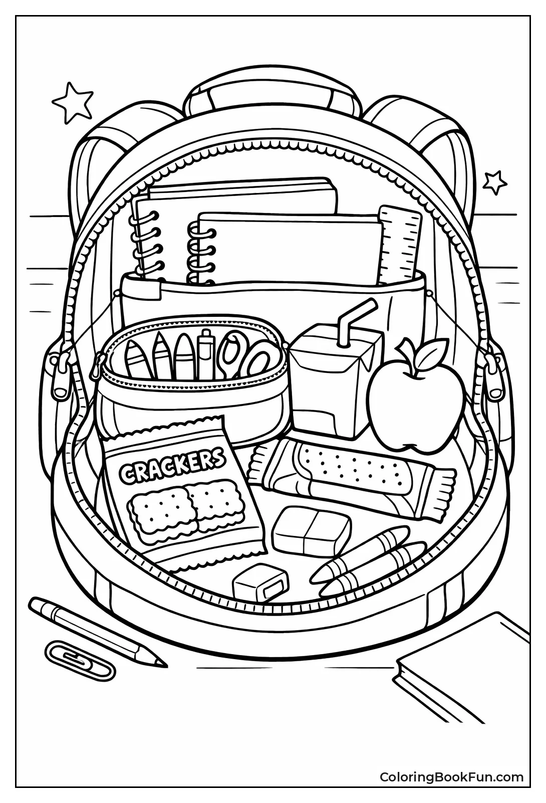 Open Backpack Shows Supplies