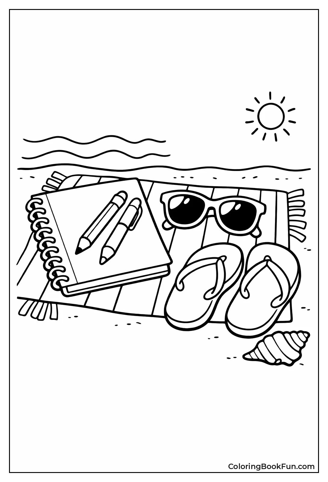 Notebook on Beach Towel