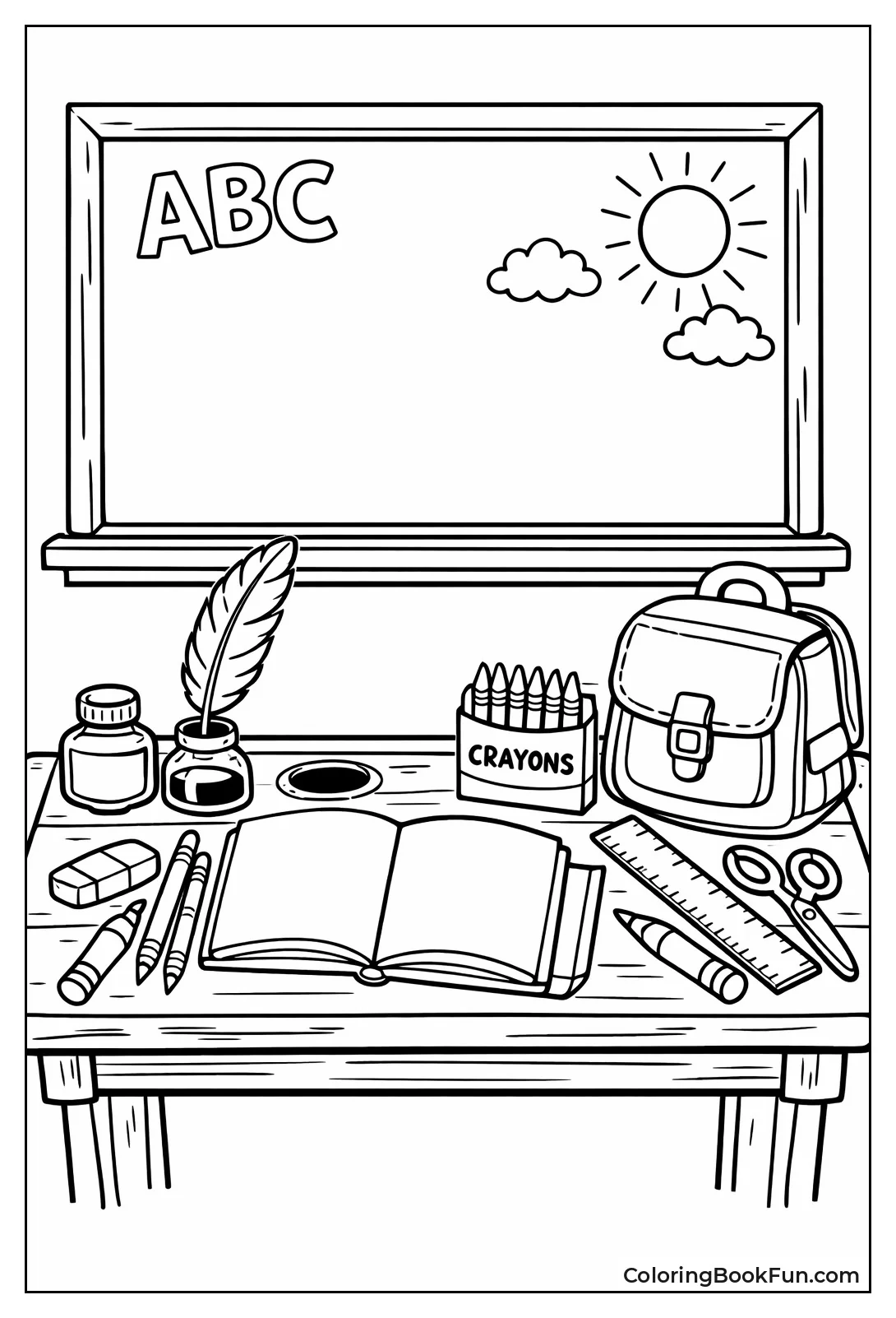 Vintage Desk with Inkwell