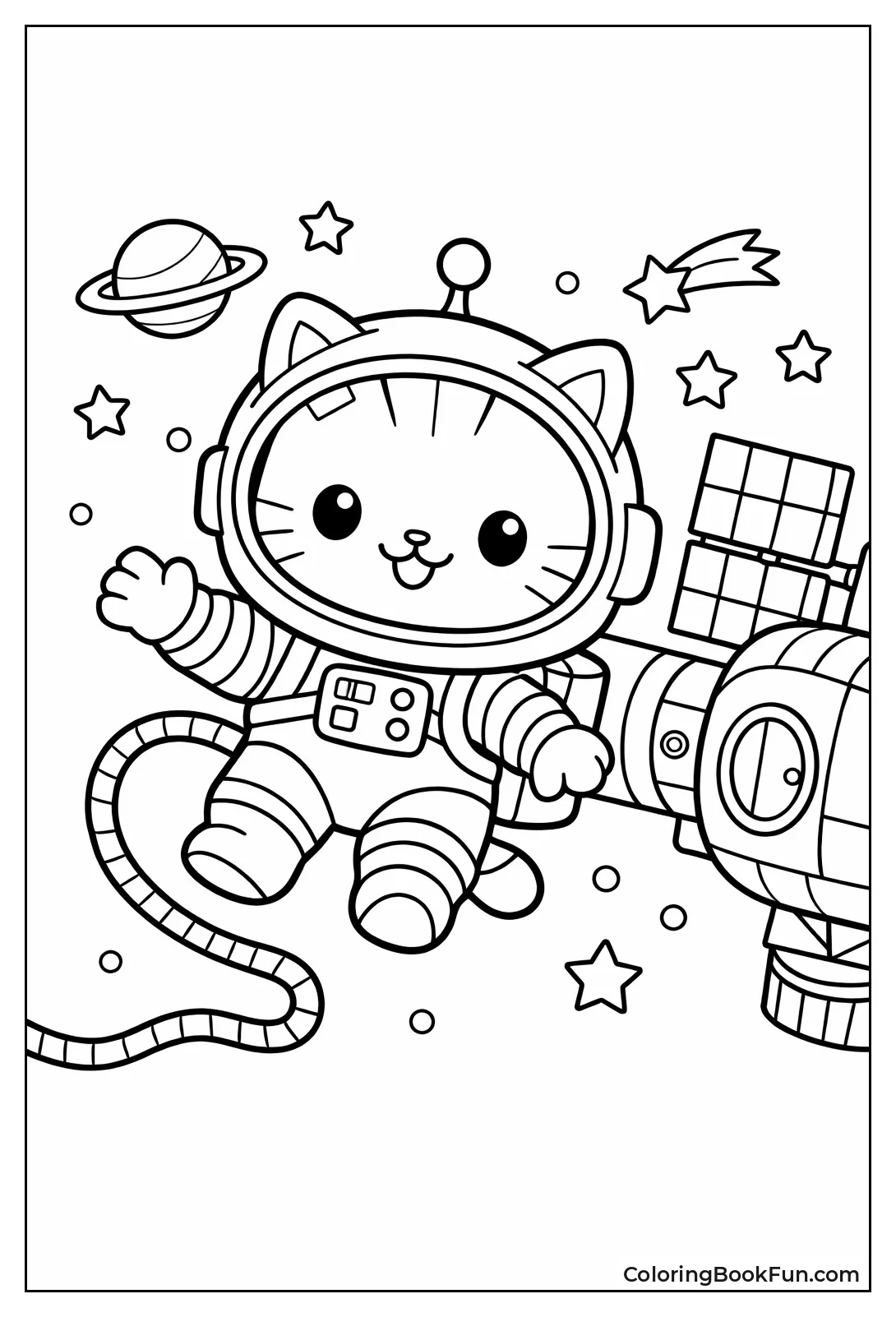 Cat Astronaut in Space