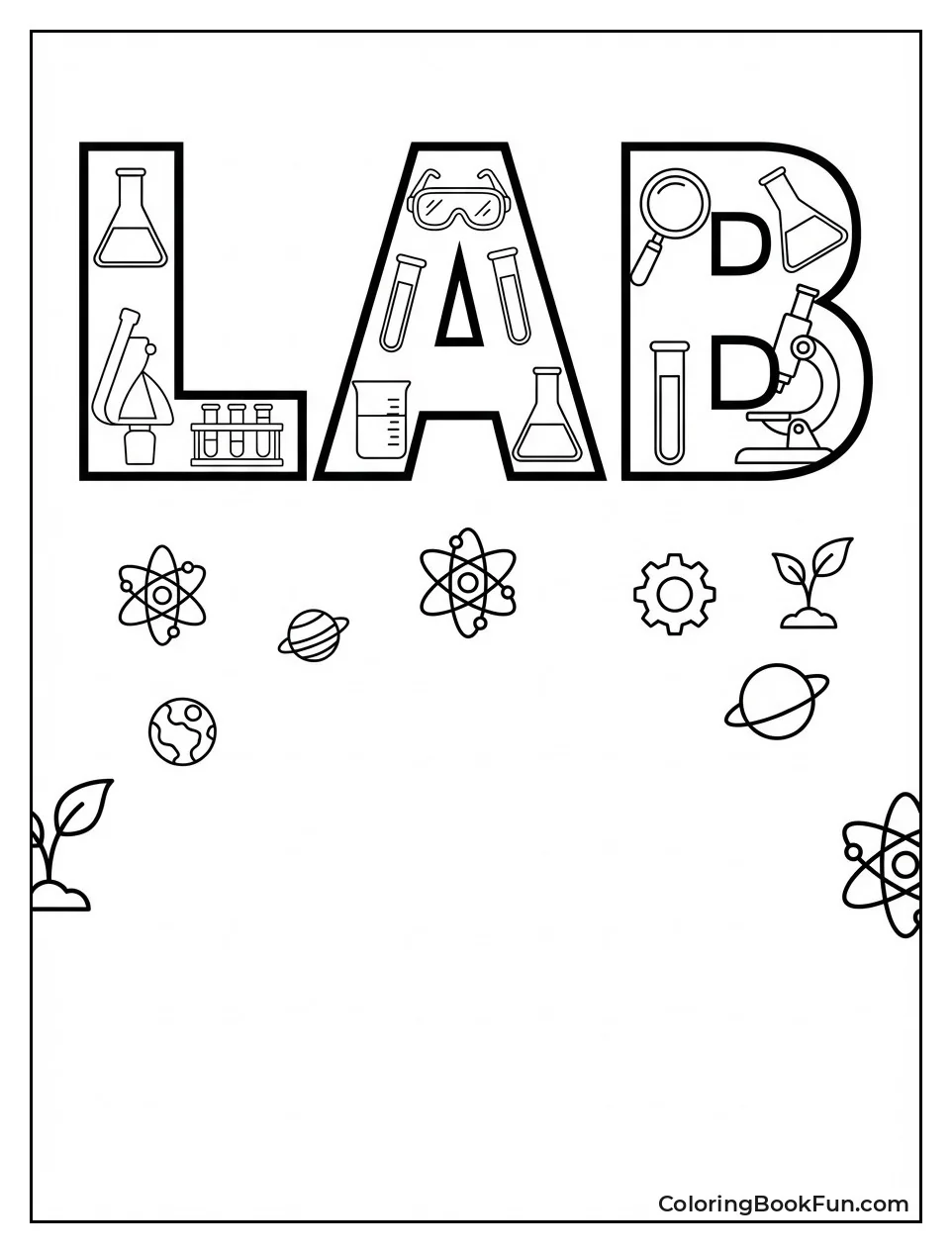 Lab Bubble Letters with Tools