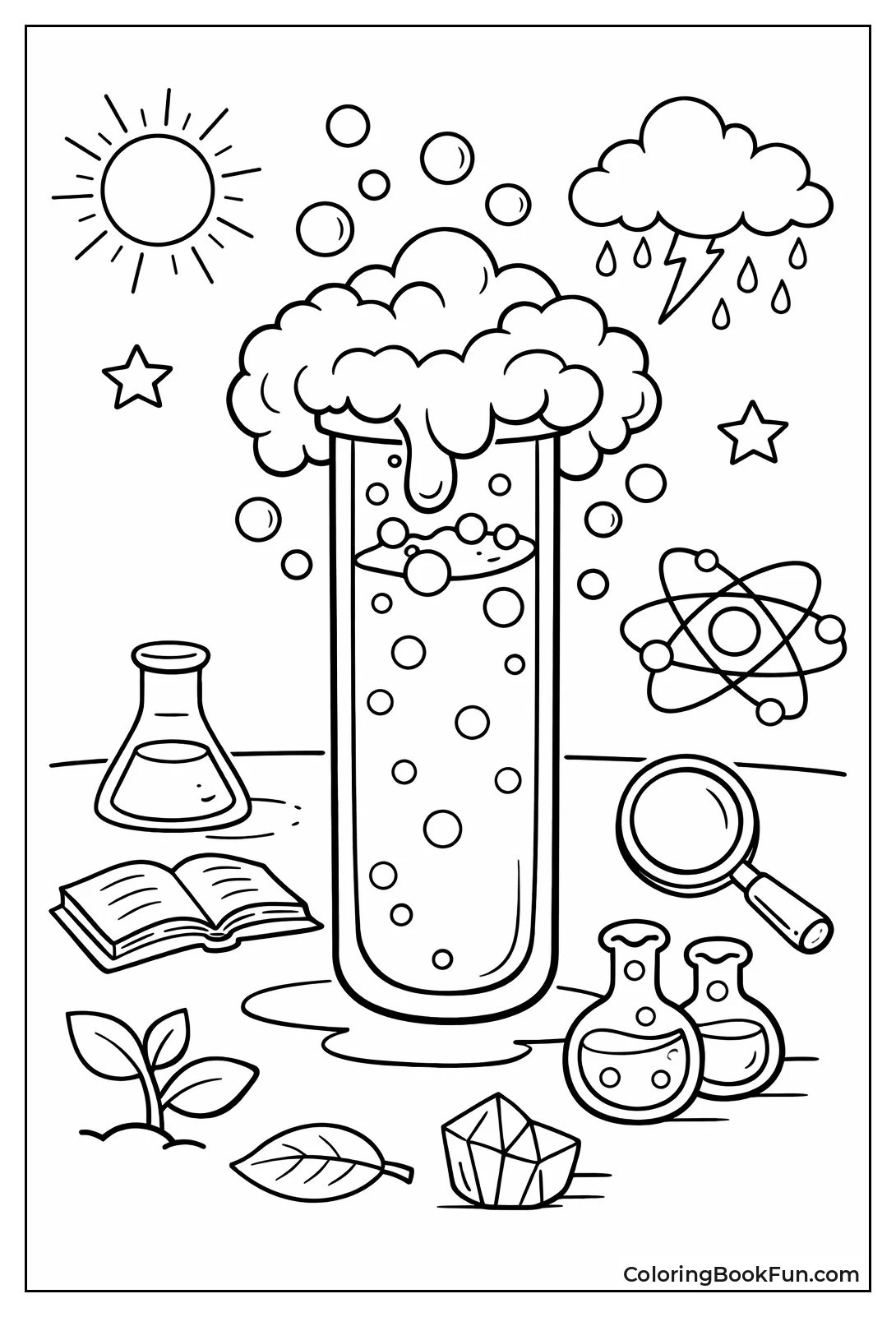 Bubbling Test Tube Overflows Foam