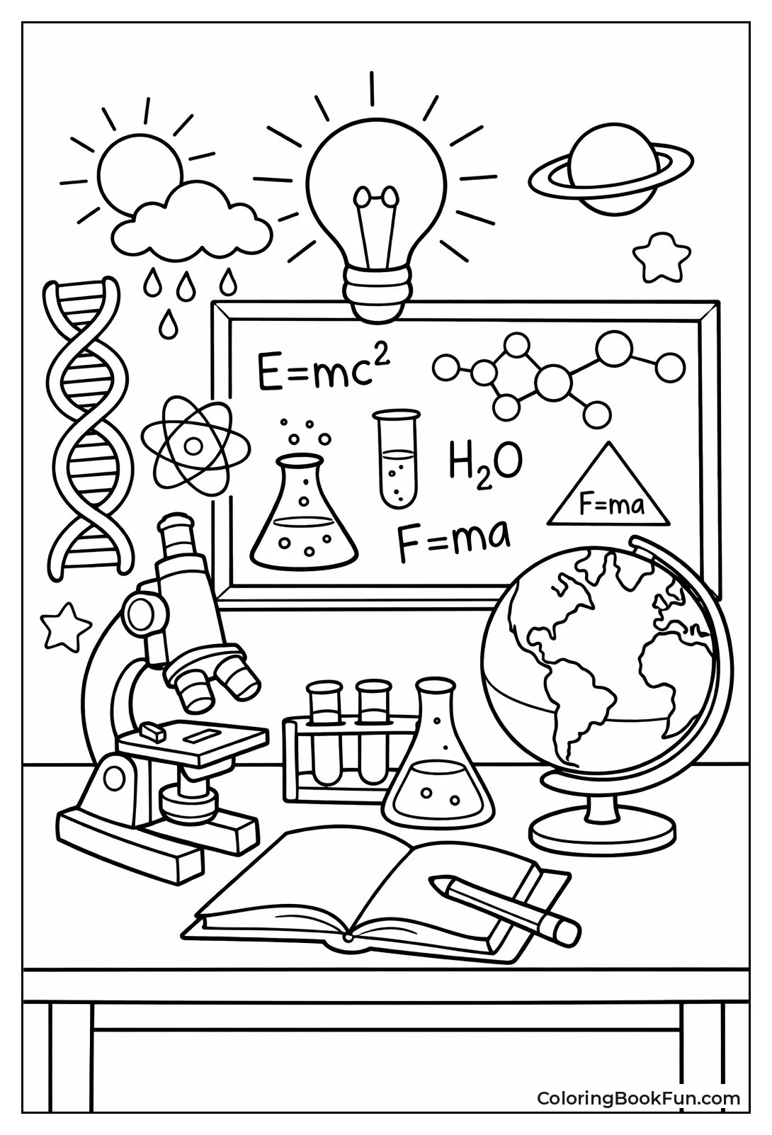 Science Desk with Globe