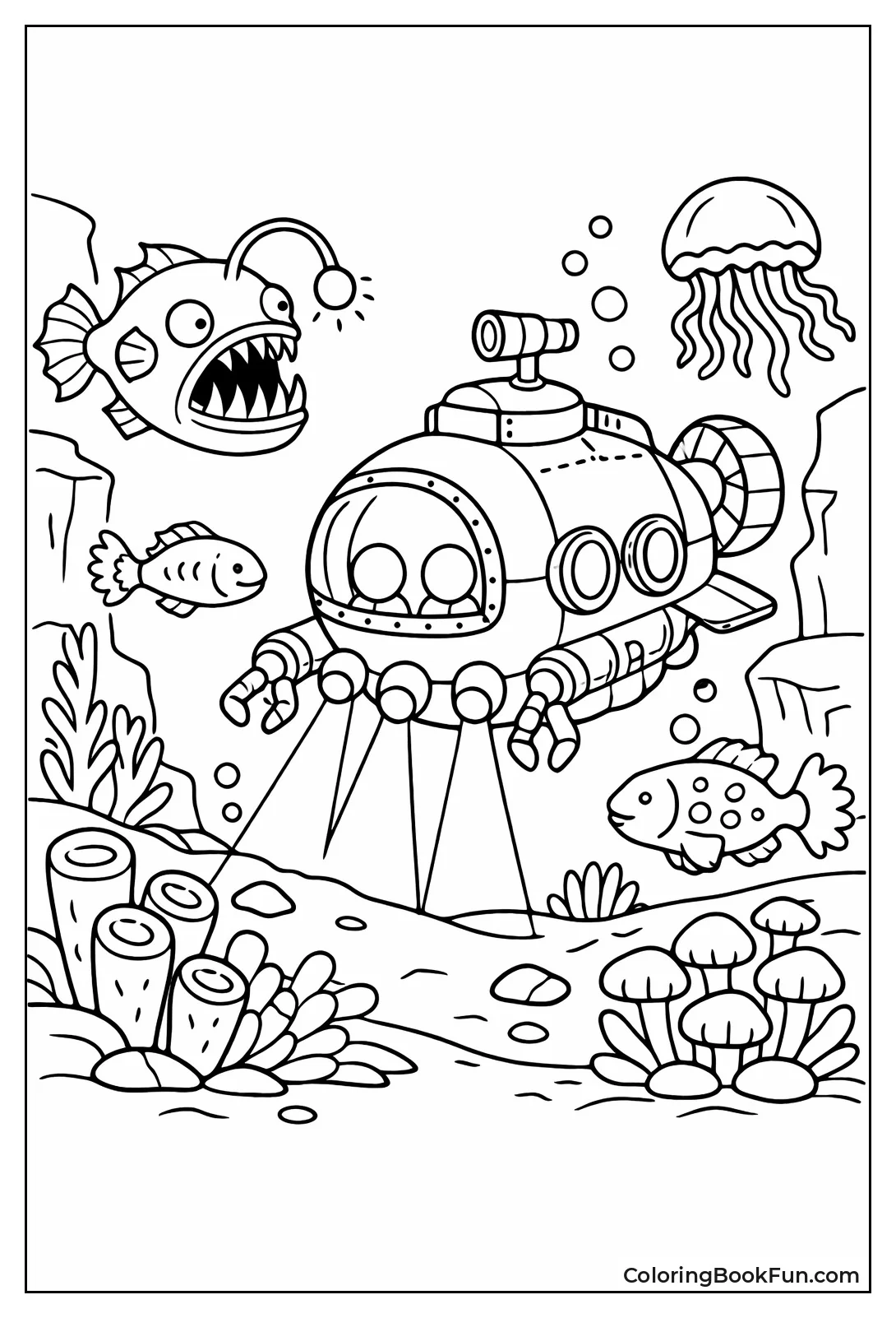 Submarine Explores Deep Sea