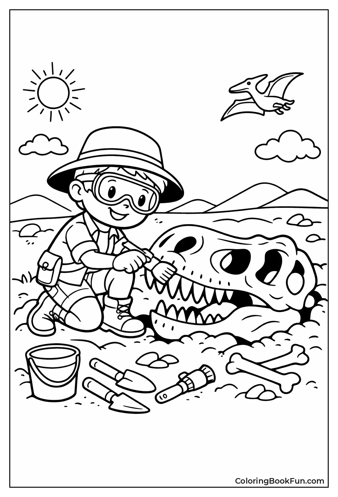 Digging Dinosaur Fossil Skull