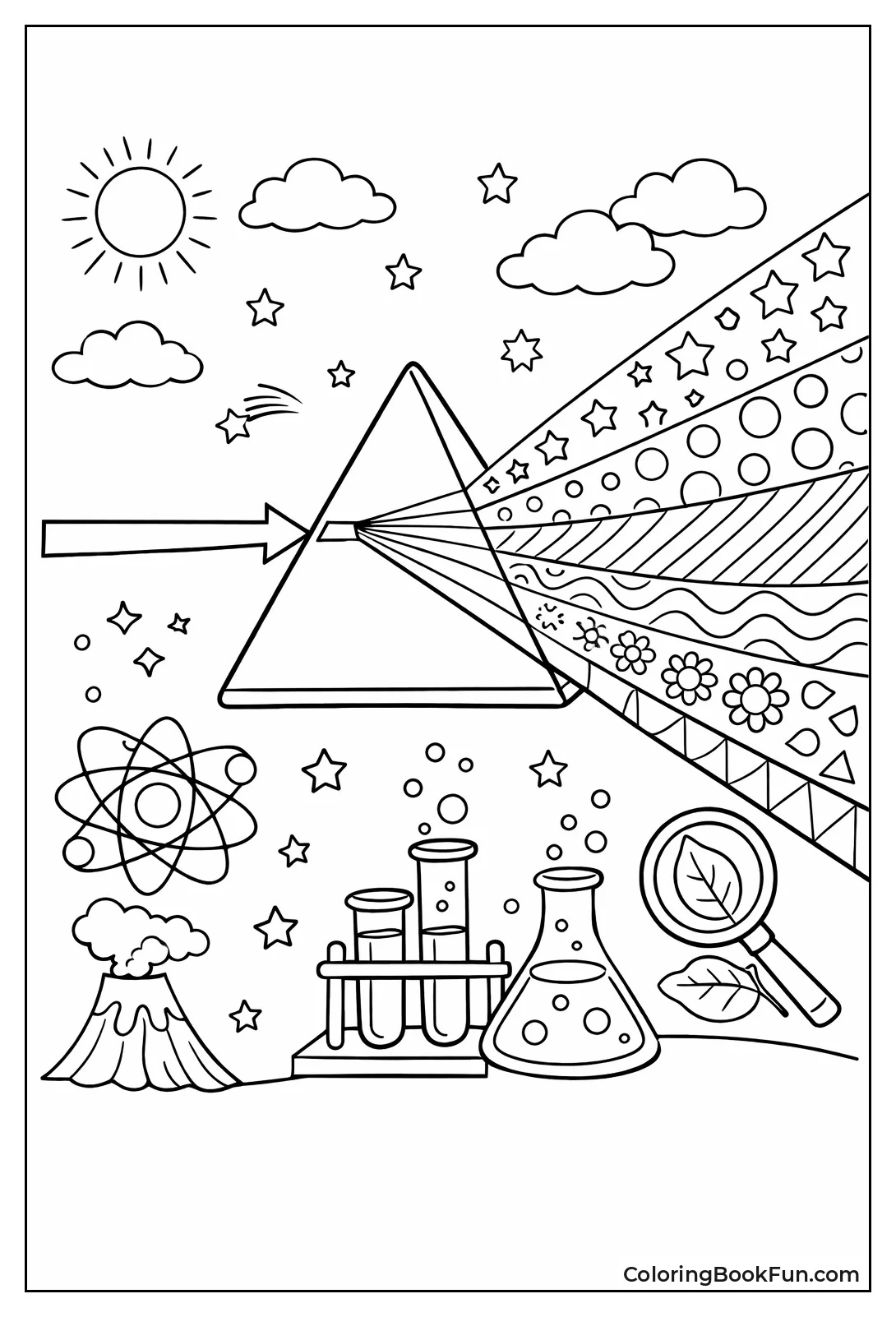 Prism Splits Light into Rainbow