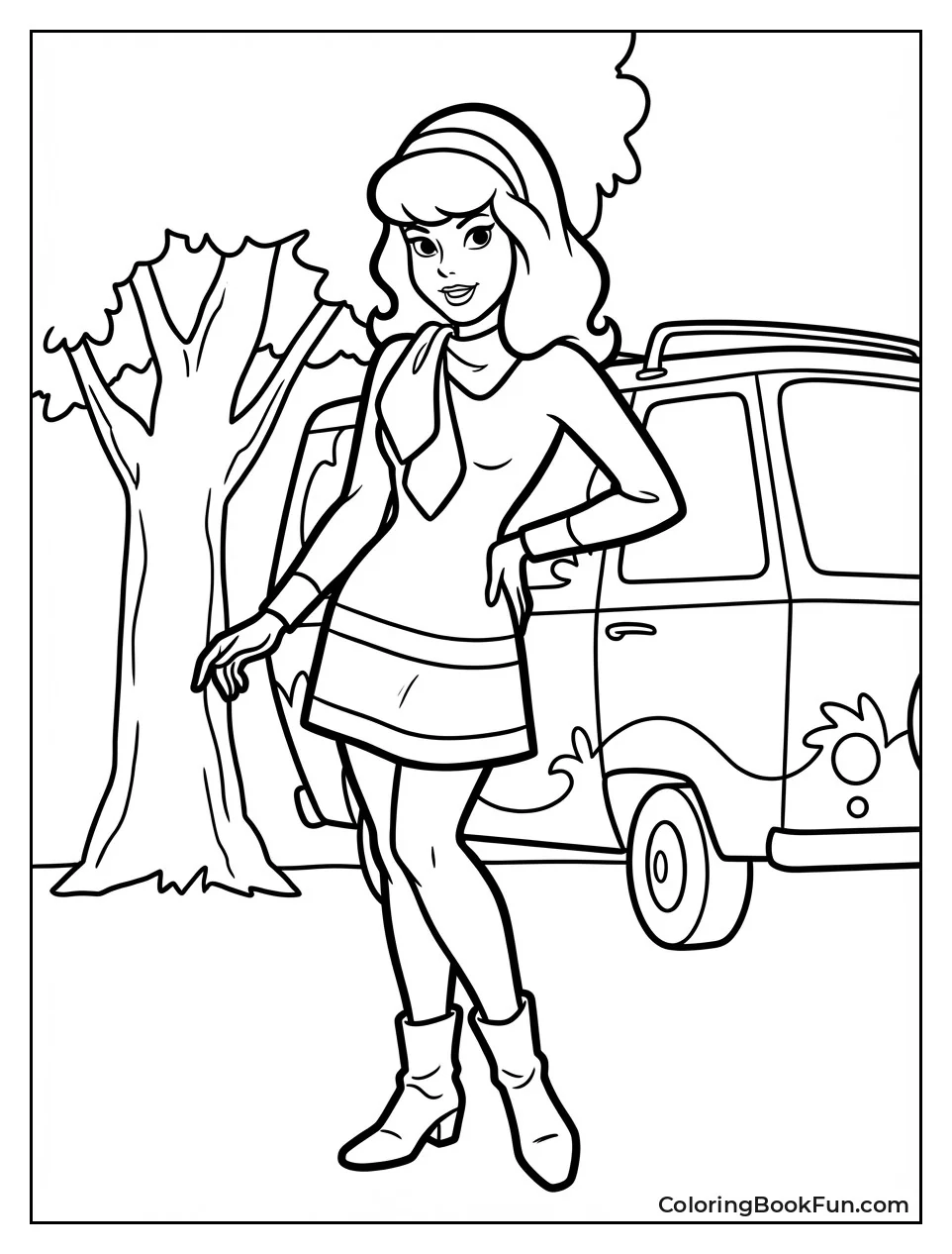 Daphne Smiles in Purple Dress