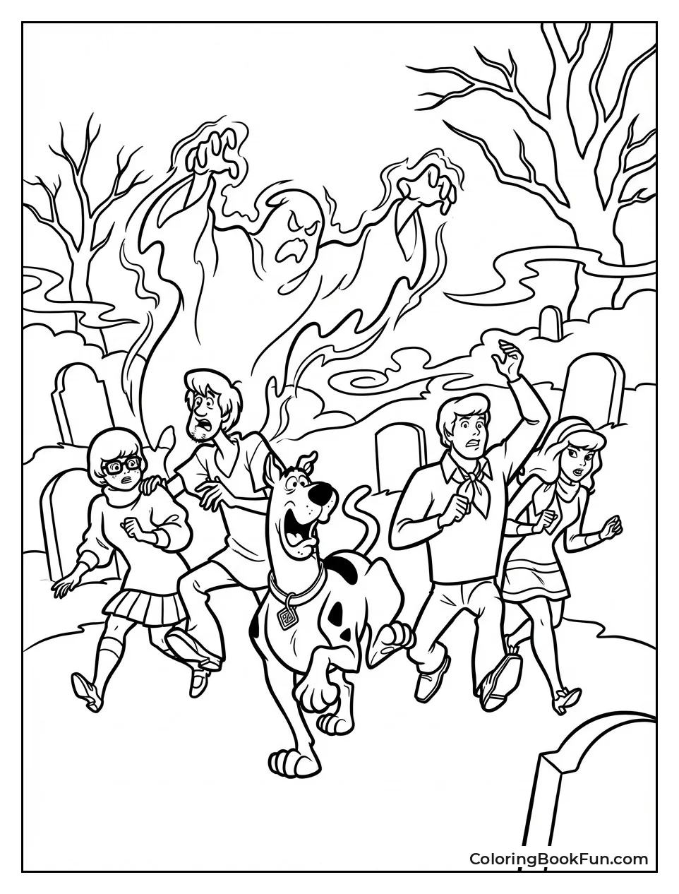 Gang Flees Ghost in Graveyard