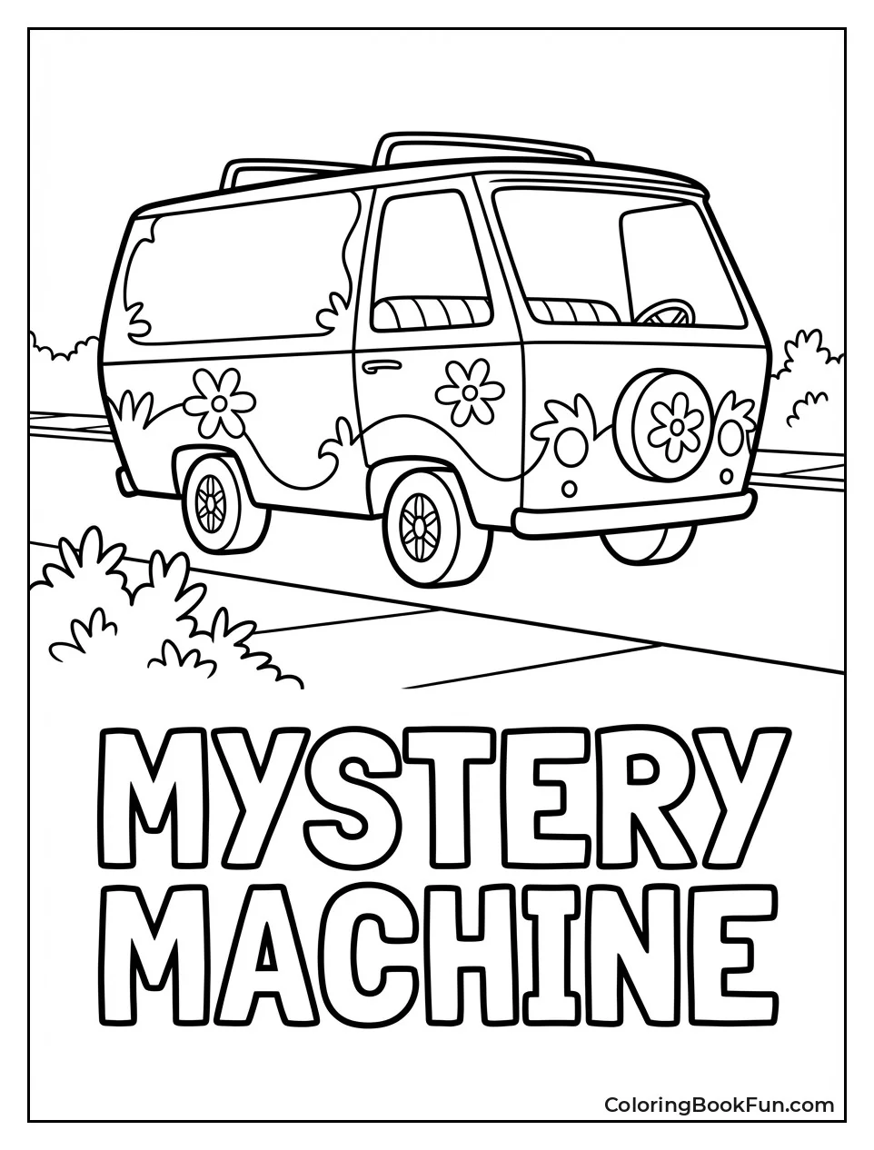Mystery Machine Van with Flowers